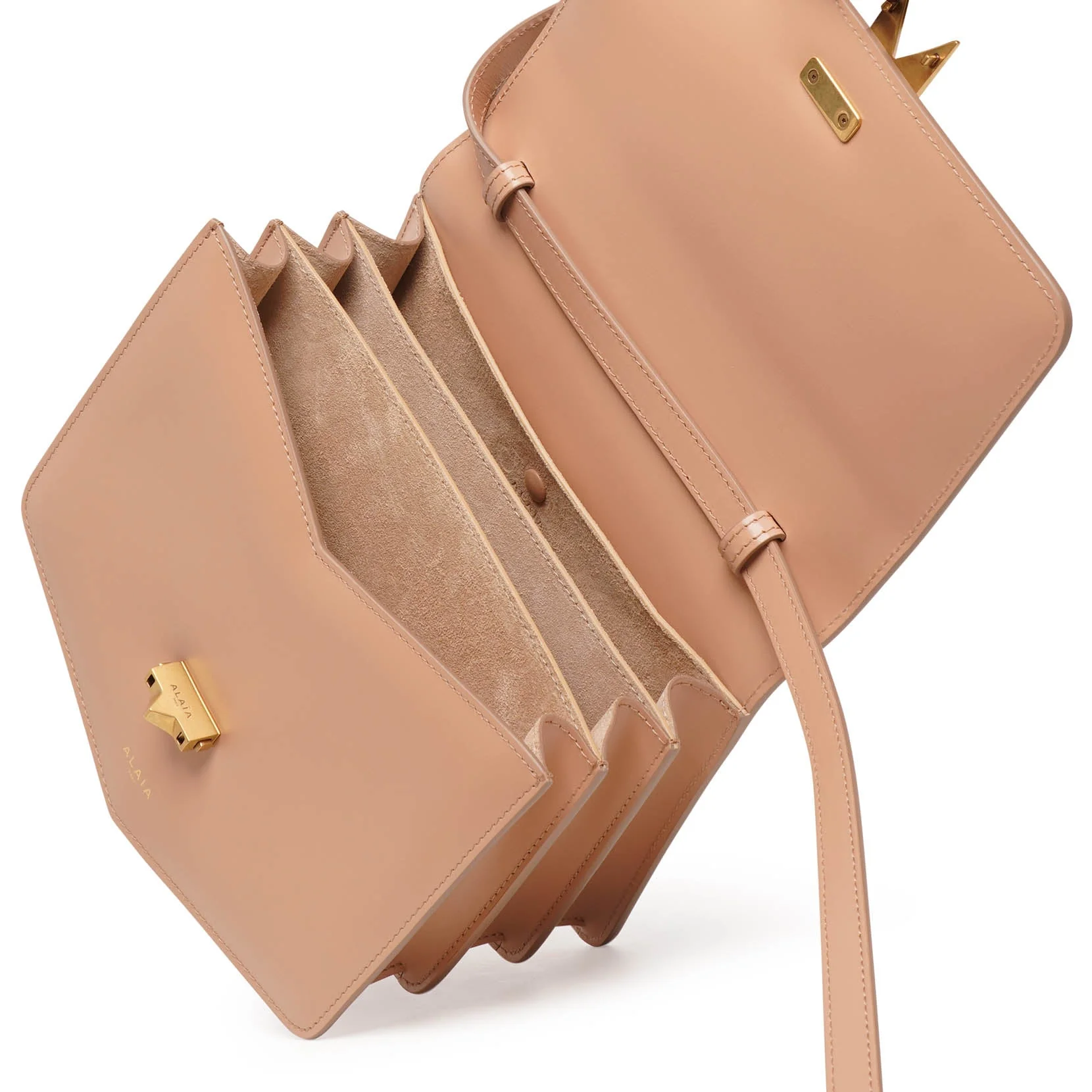 Le Papa beige box calf leather bag - Image 6