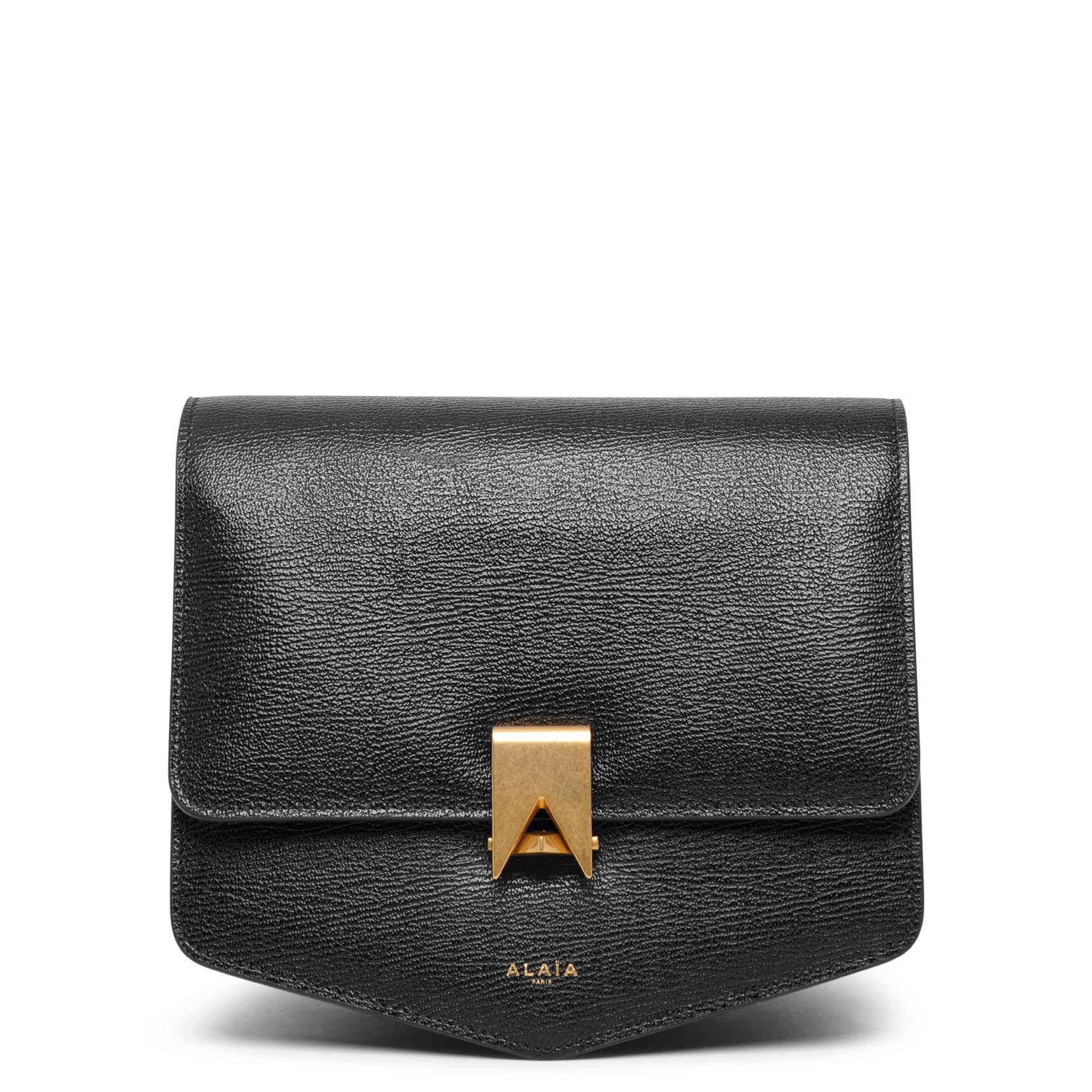 Le Papa black grained leather bag - Image 3