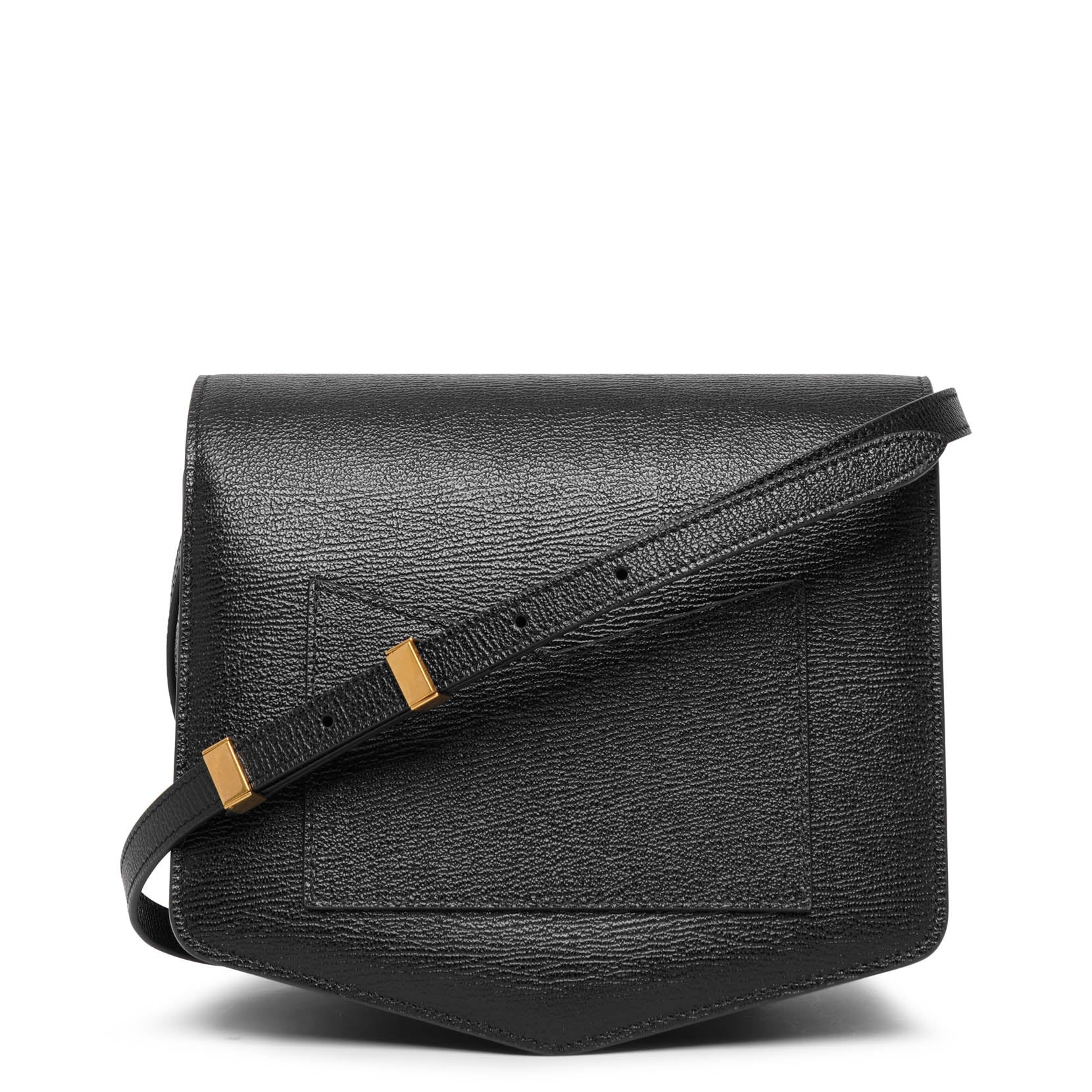 Le Papa black grained leather bag - Image 5