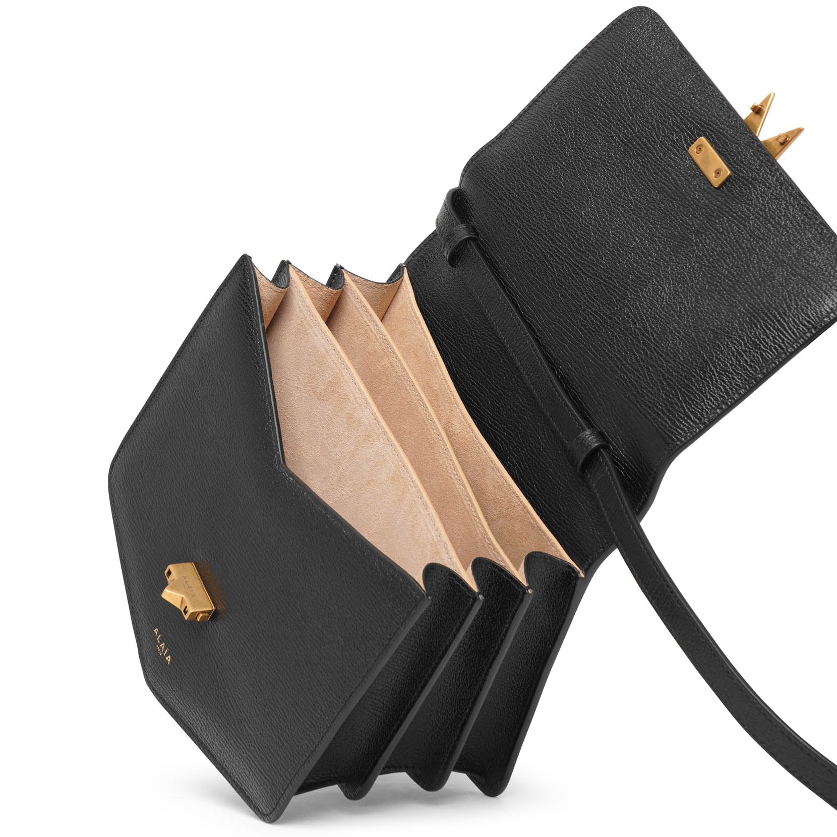 Le Papa black grained leather bag - Image 6
