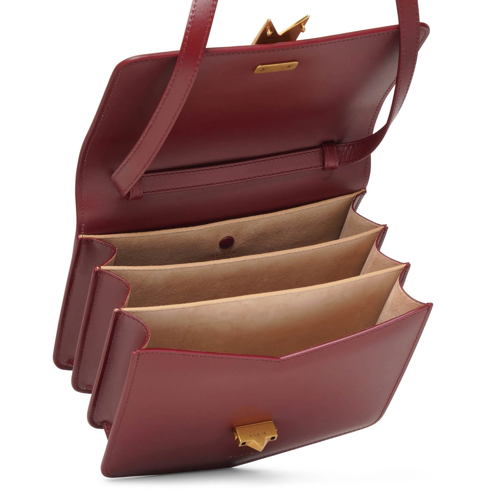Le Papa medium dark red leather bag - Image 6