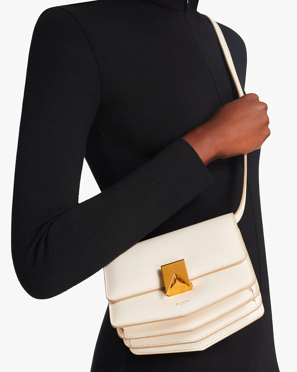Le Papa Small ivory box calf leather bag - Image 2