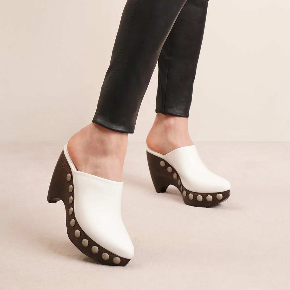 Le Sabot white leather clogs - Image 6