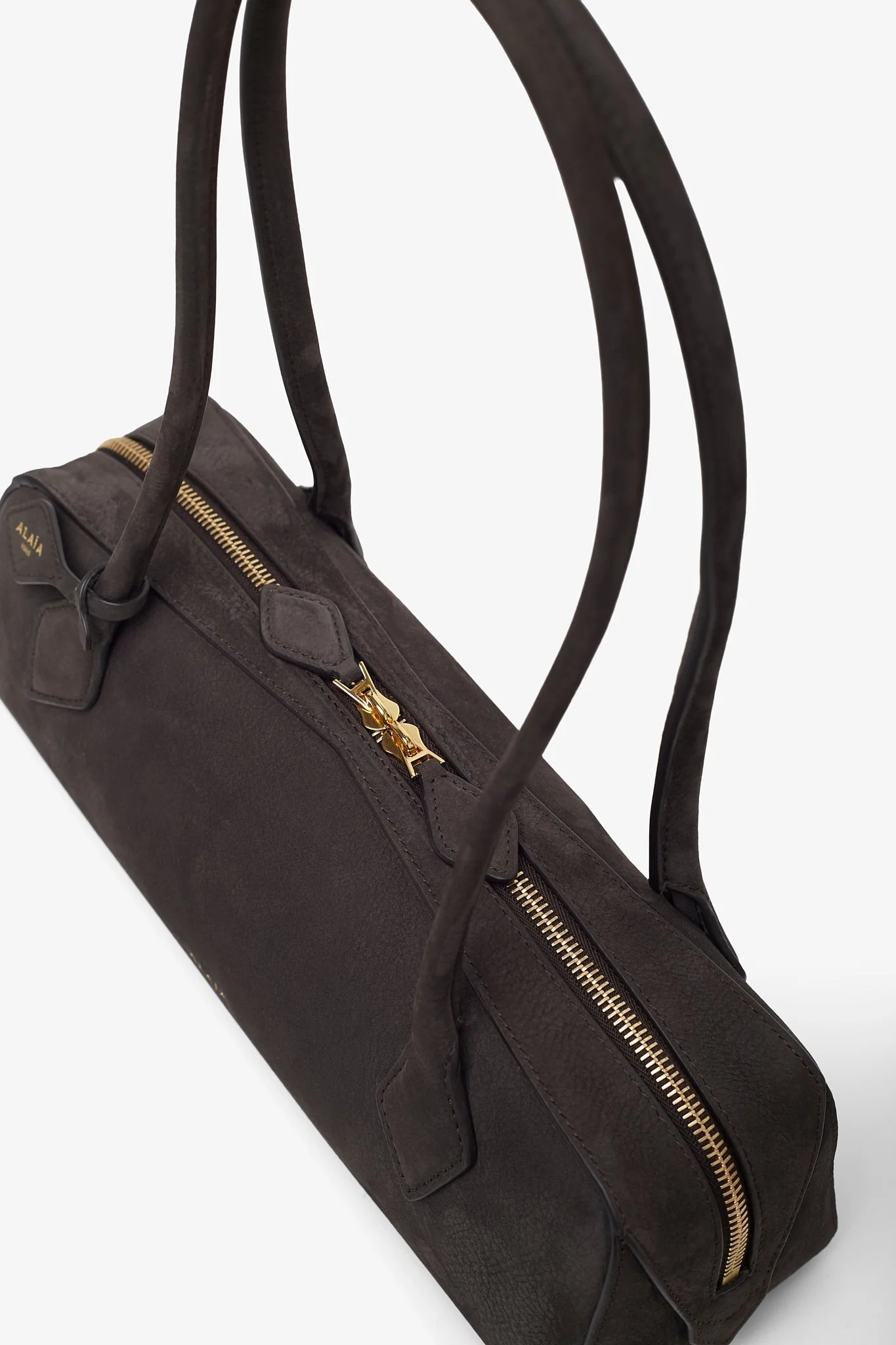 Le Teckel Medium anthracite suede bag - Image 4