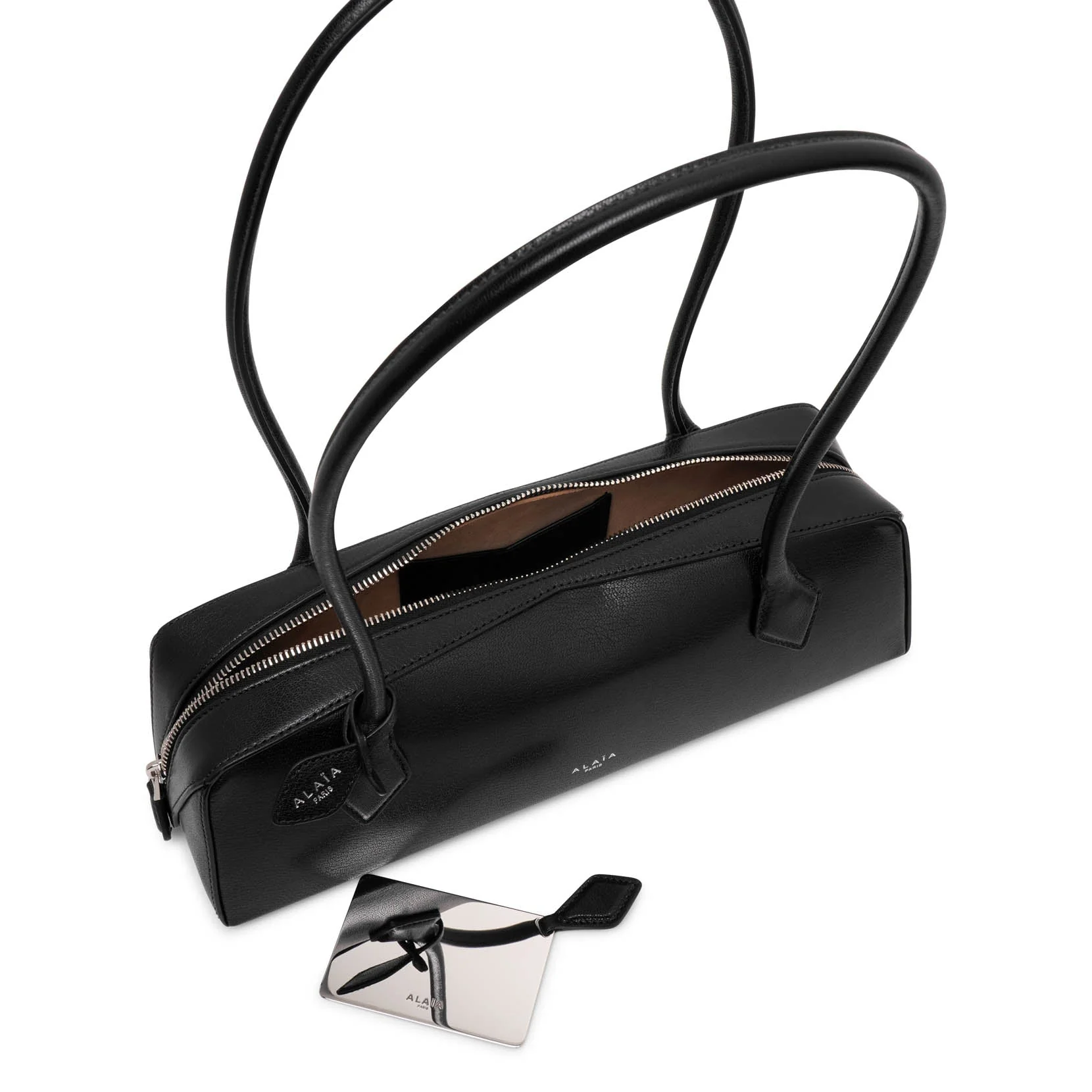 Le Teckel Medium black leather bag - Image 5