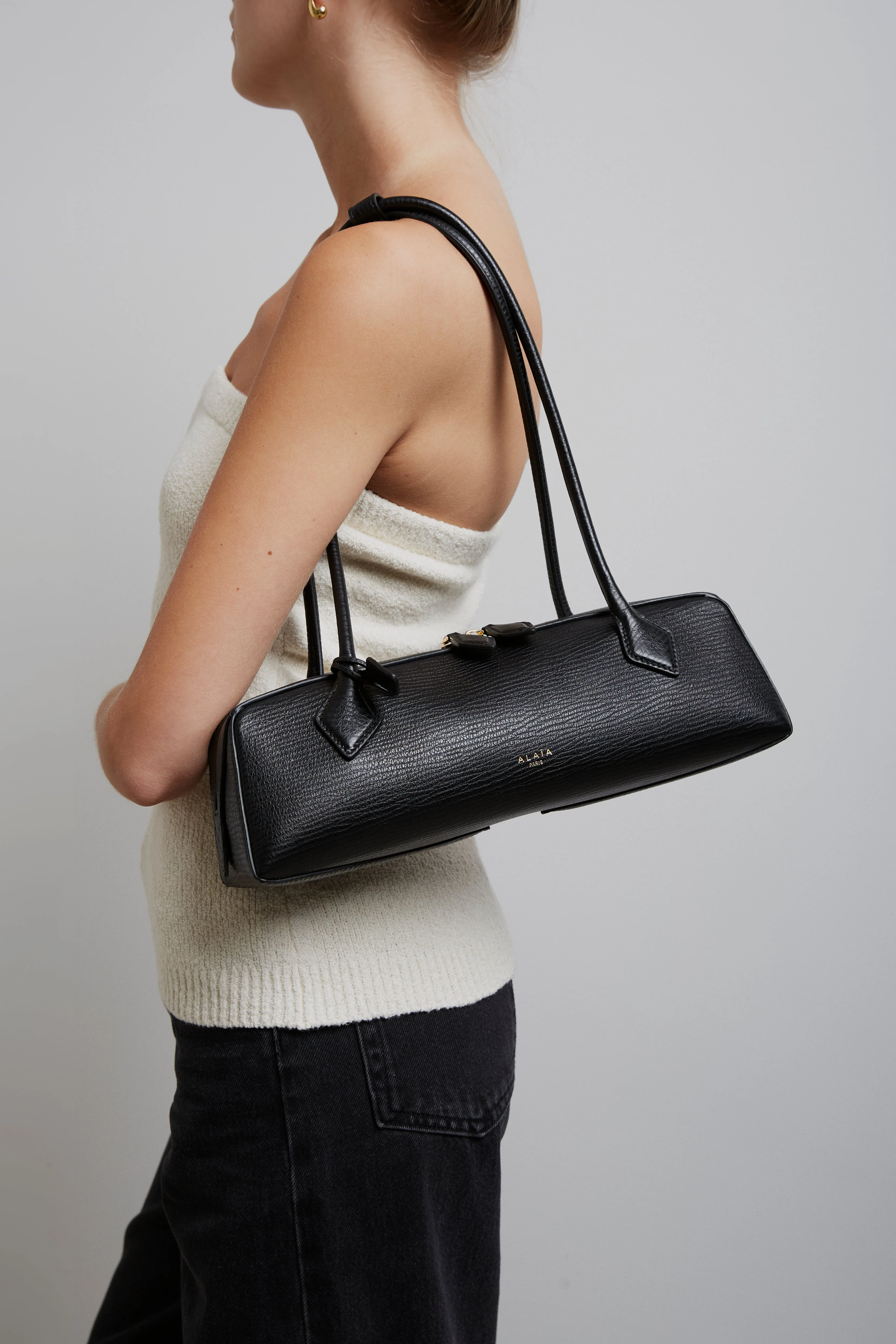 Le Teckel medium black leather bag - Image 6