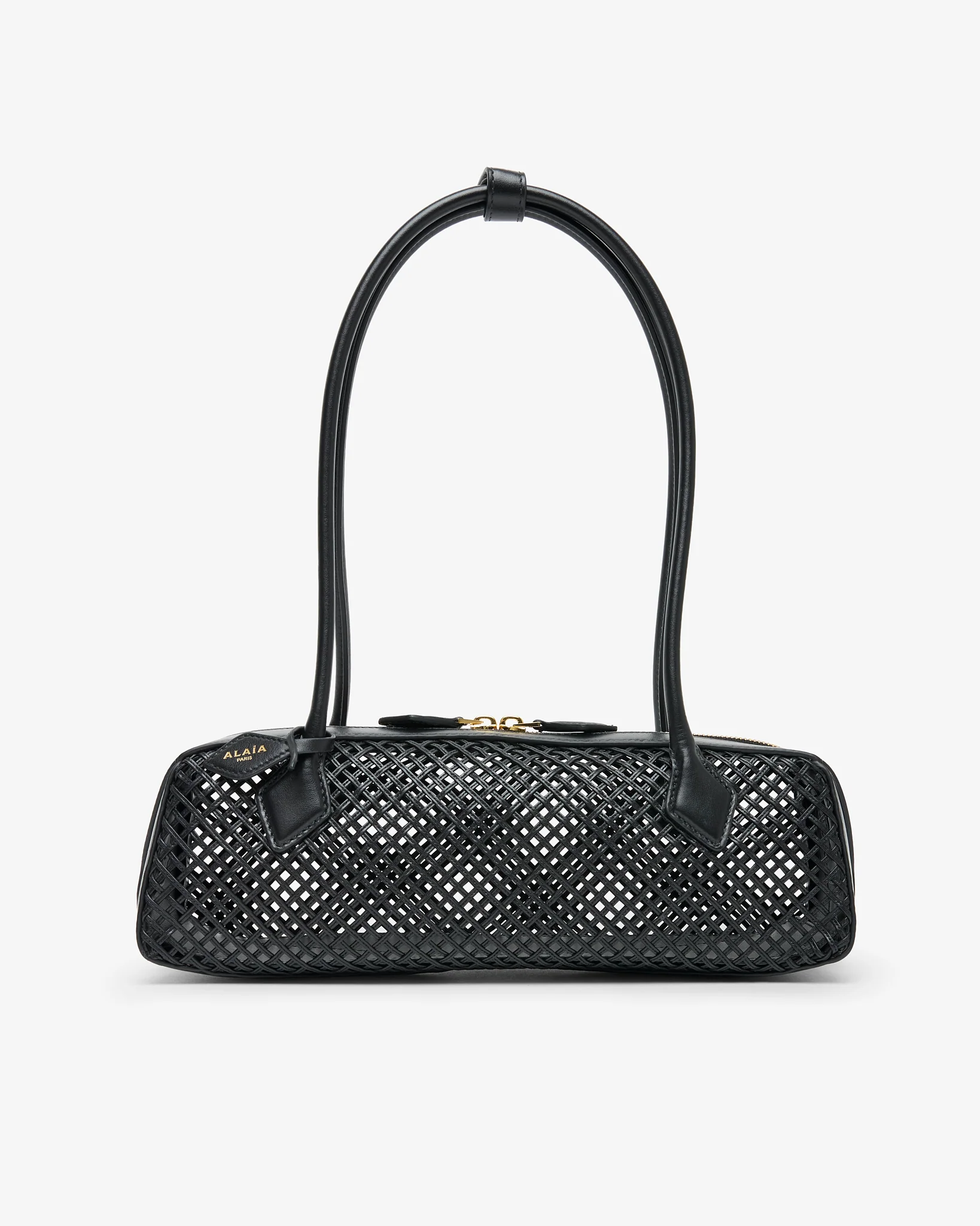 Le Teckel medium black leather bag