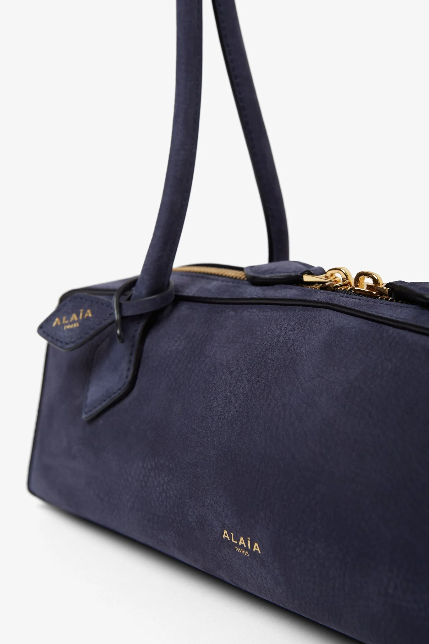 Le Teckel medium dark blue nubuck bag - Image 4