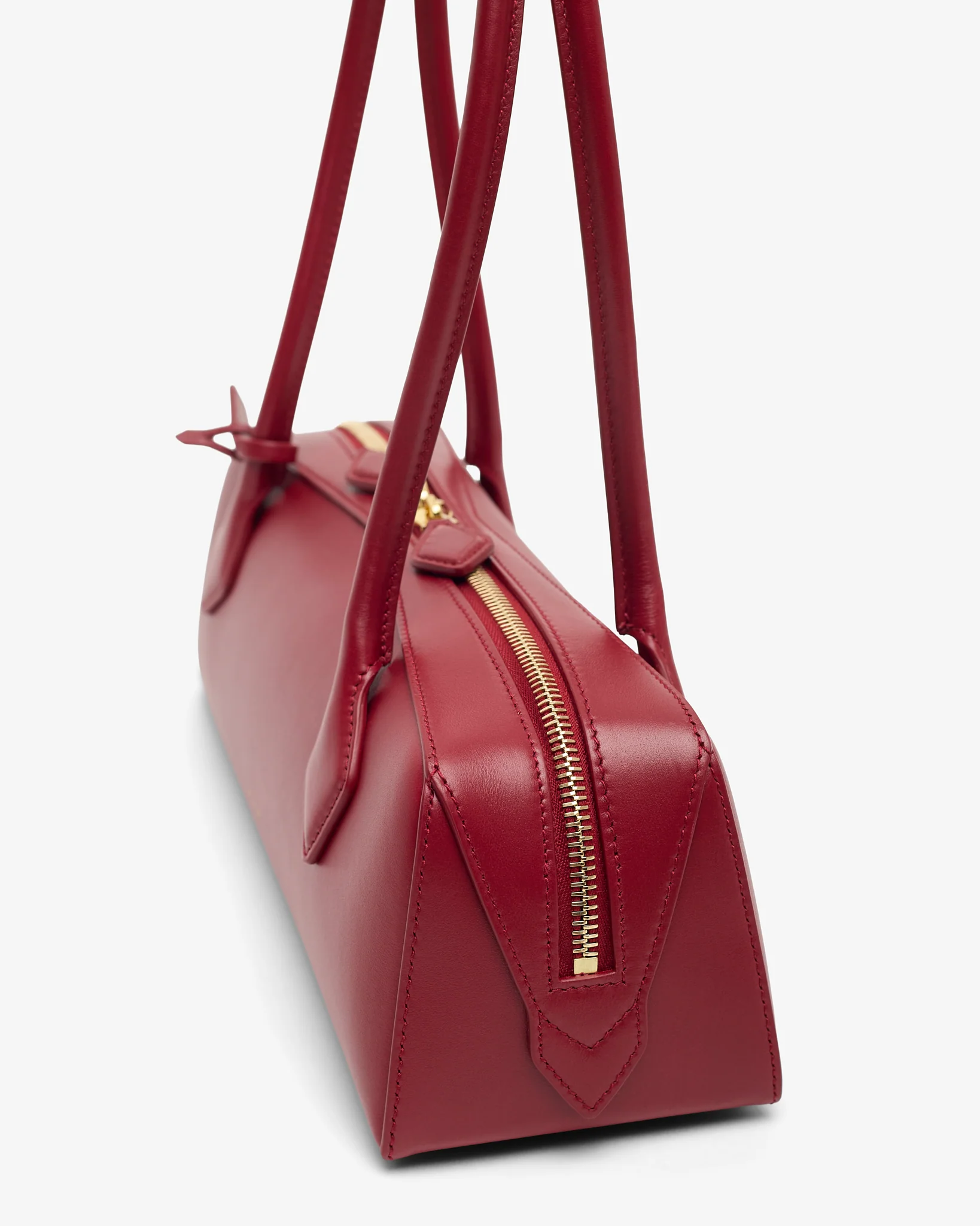 Le Teckel Medium red smooth leather bag - Image 4