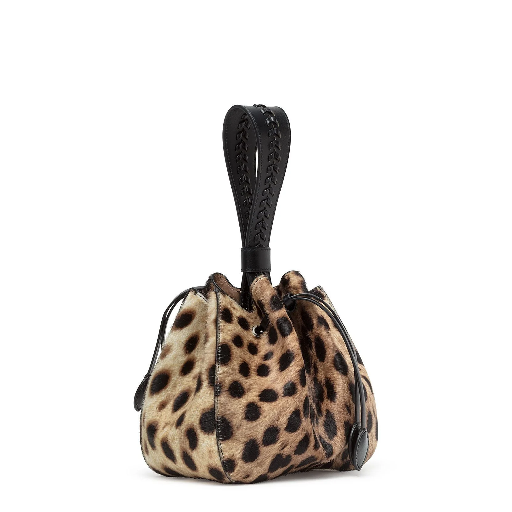 Leopard printed pony bucket bag - Image 2