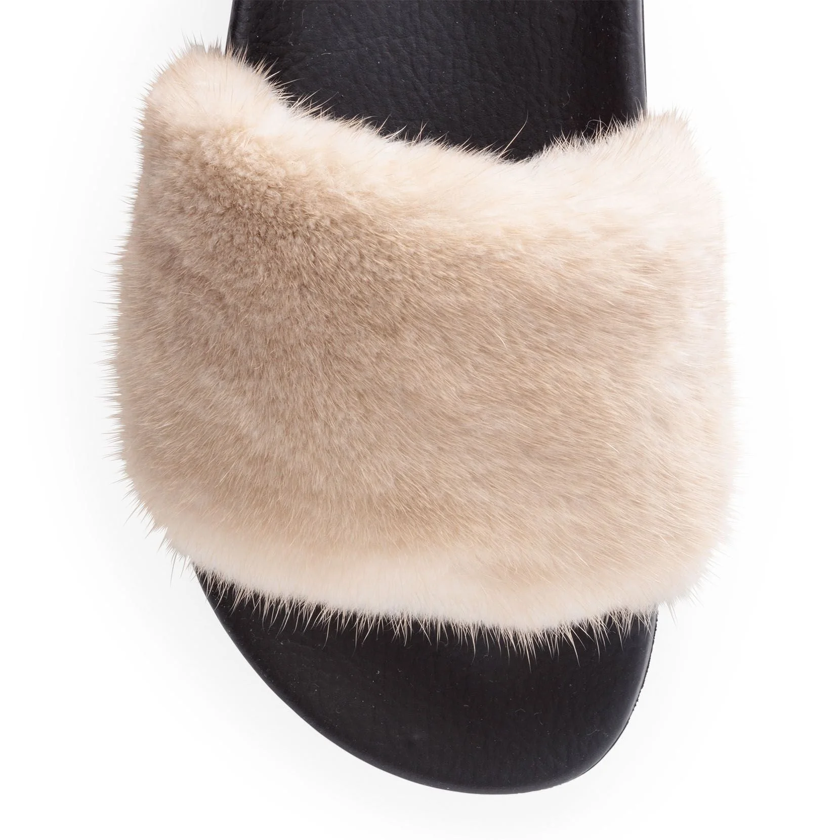 Light beige mink slide sandals - Image 4