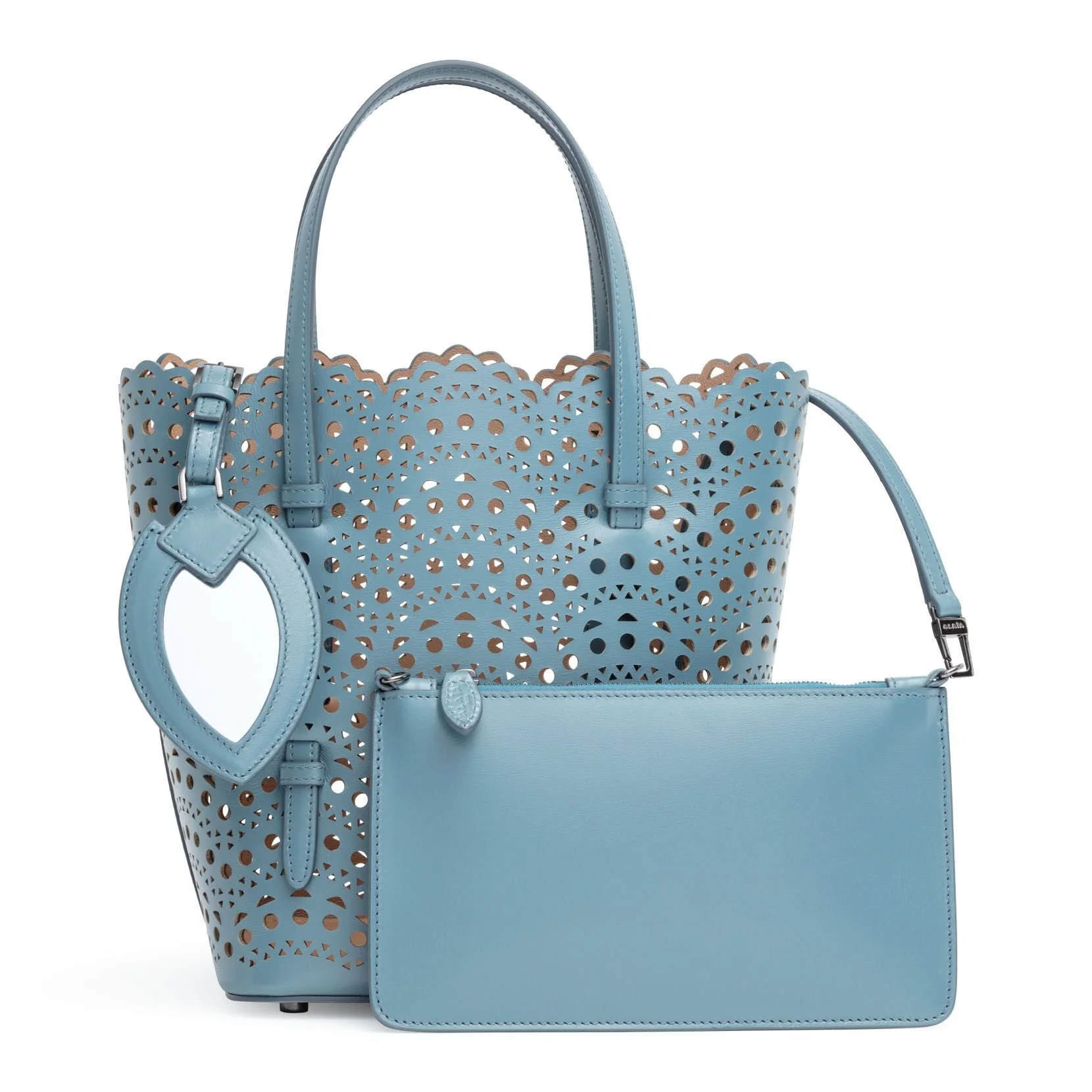 Light blue laser cut tote bag - Image 3