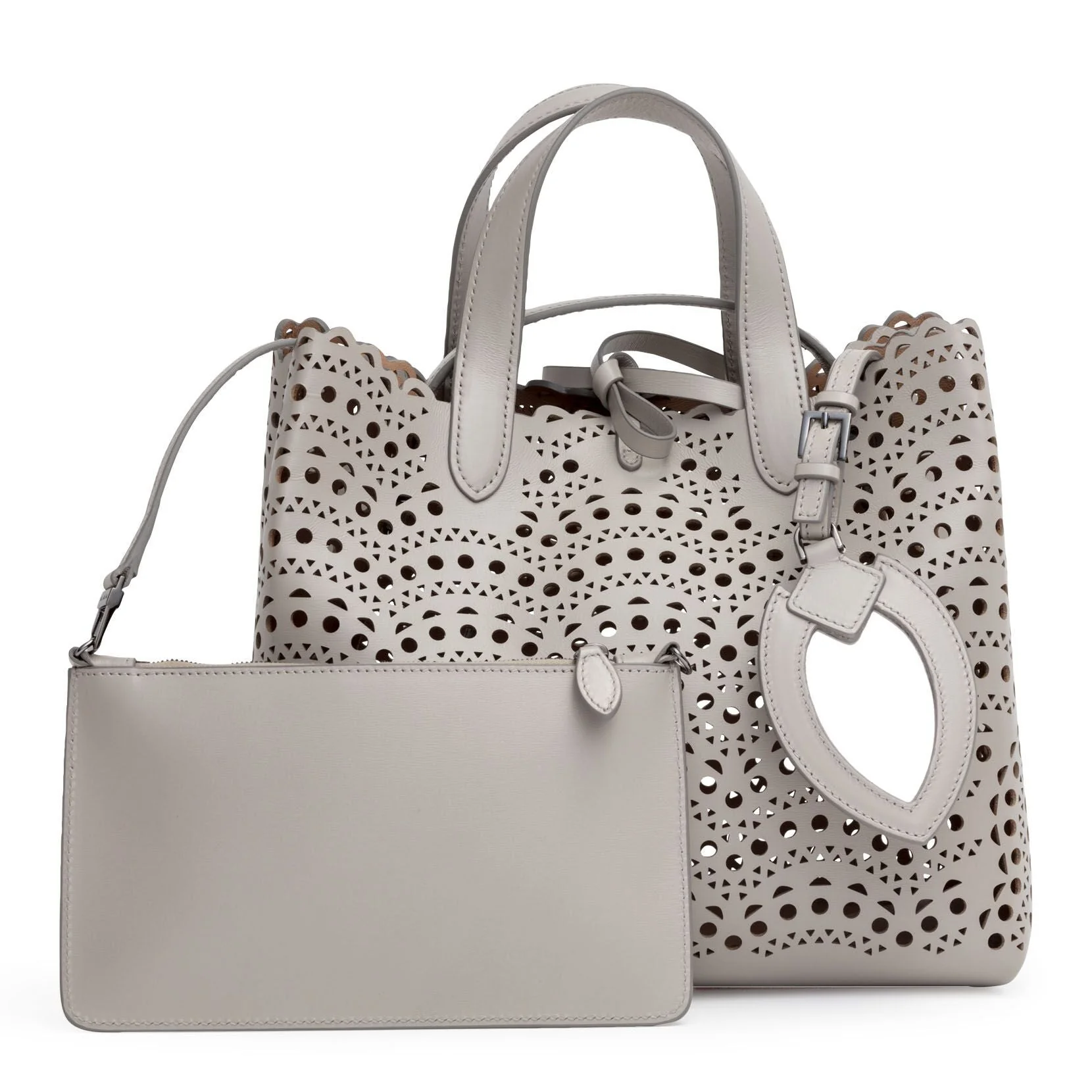 Light grey laser cut tote bag - Image 3