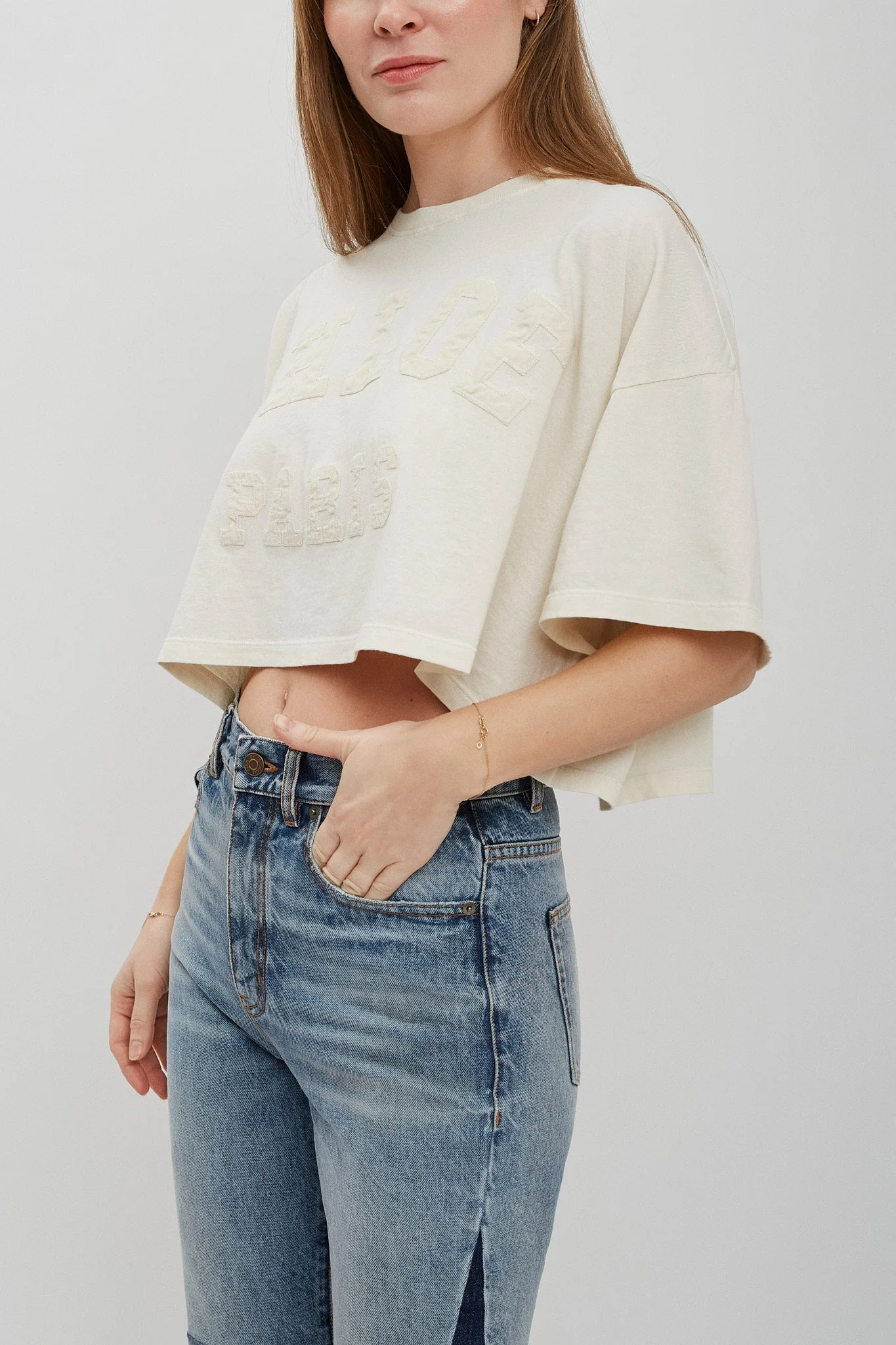 Logo cotton jersey cropped t-shirt - Image 6