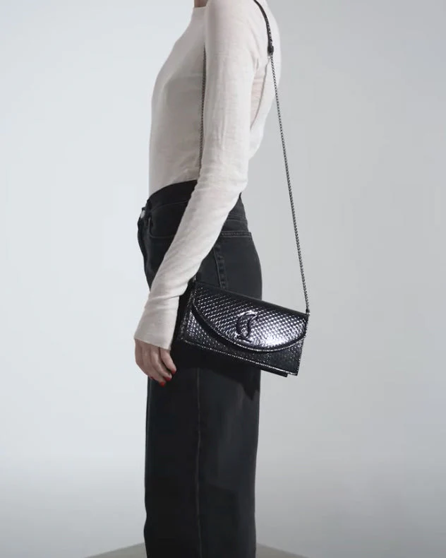 Loubi54 black patent clutch - Image 7