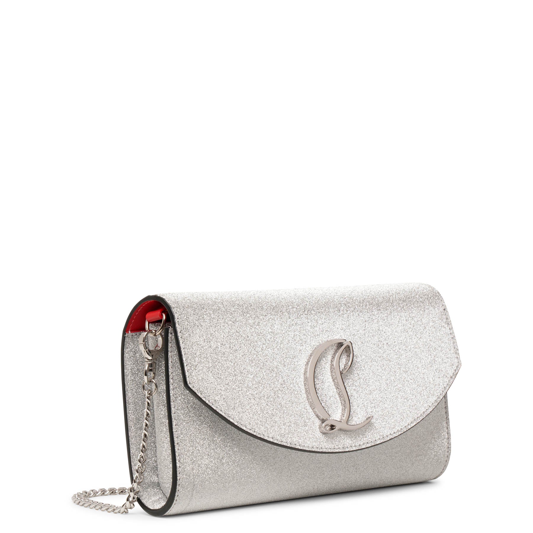 Loubi54 silver glitter wallet on chain - Image 3