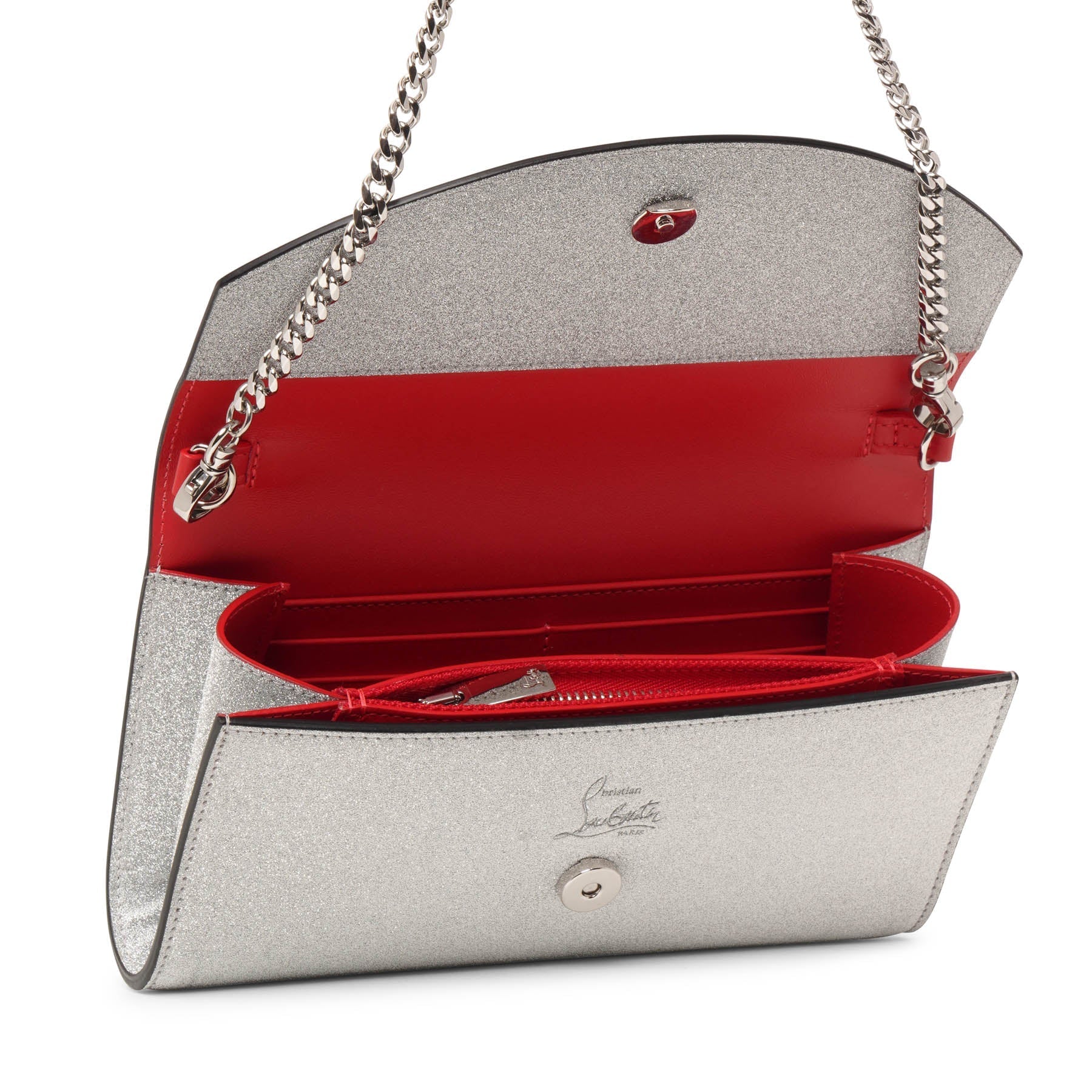 Loubi54 silver glitter wallet on chain - Image 5