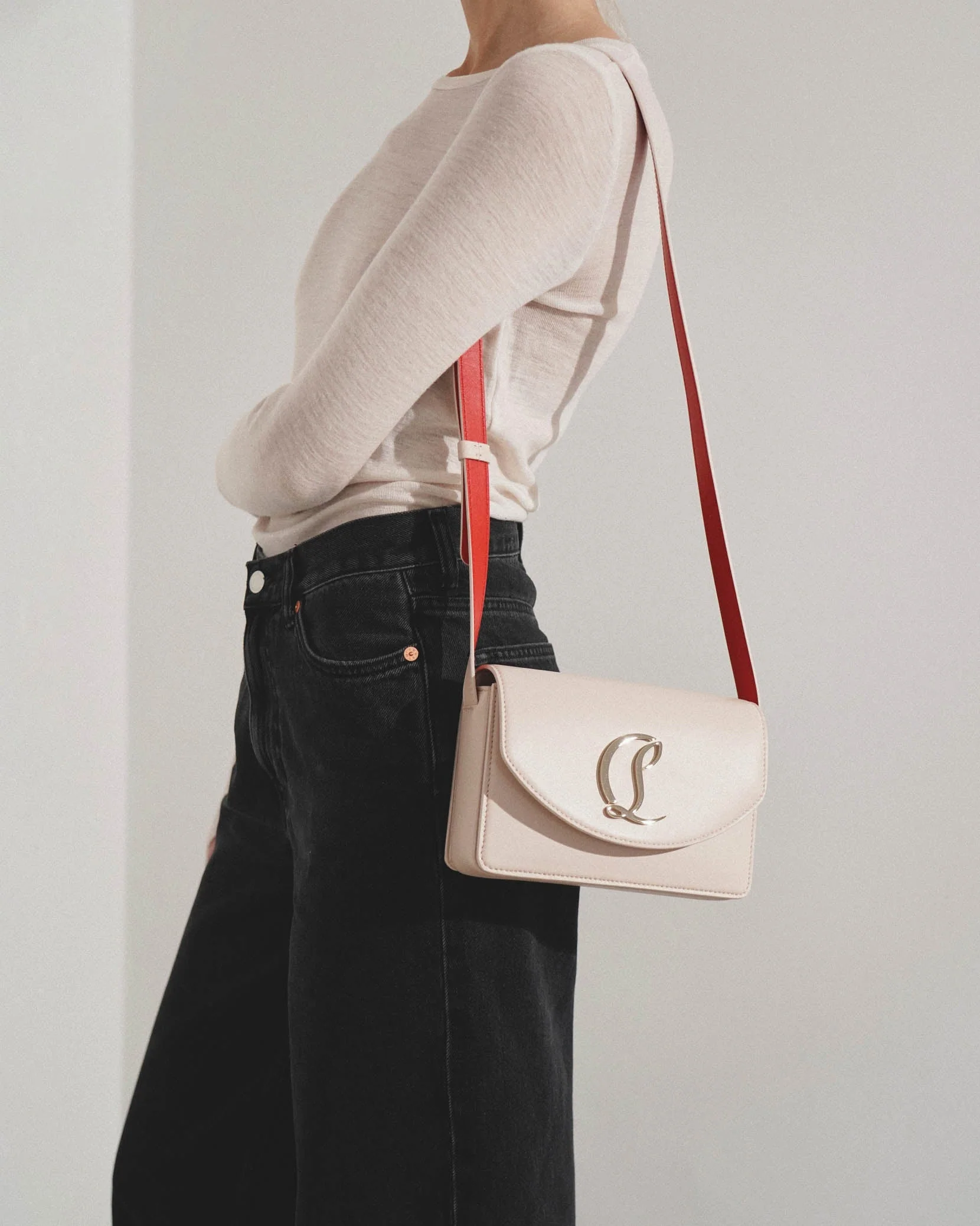 Loubi54 small beige leather crossbody bag - Image 2