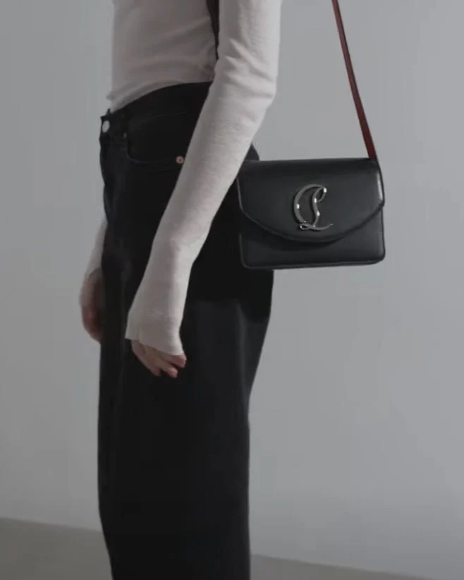 Loubi54 small black leather crossbody bag - Image 7