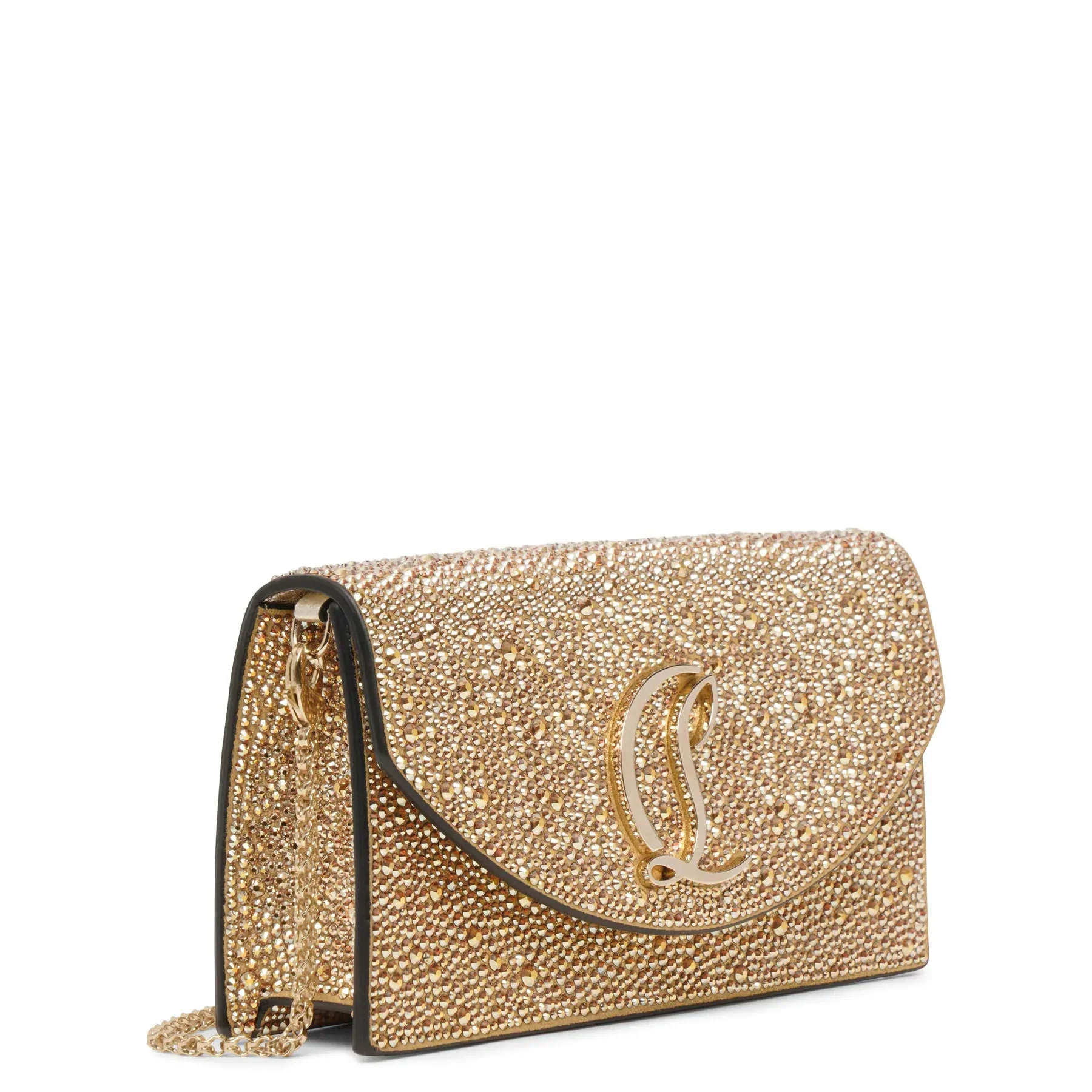 Loubi54 small gold crystal crossbody bag - Image 3