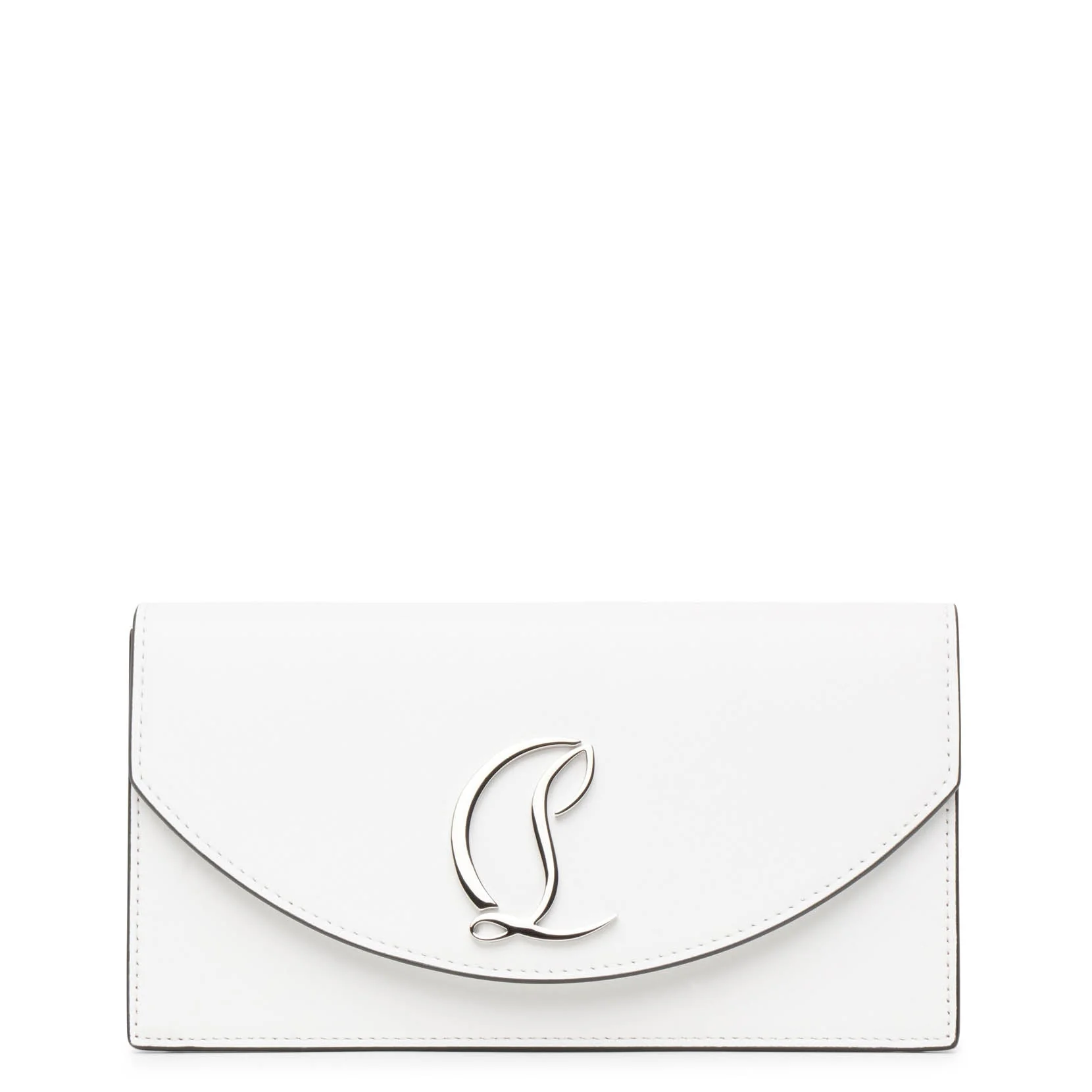 Loubi54 white leather clutch bag
