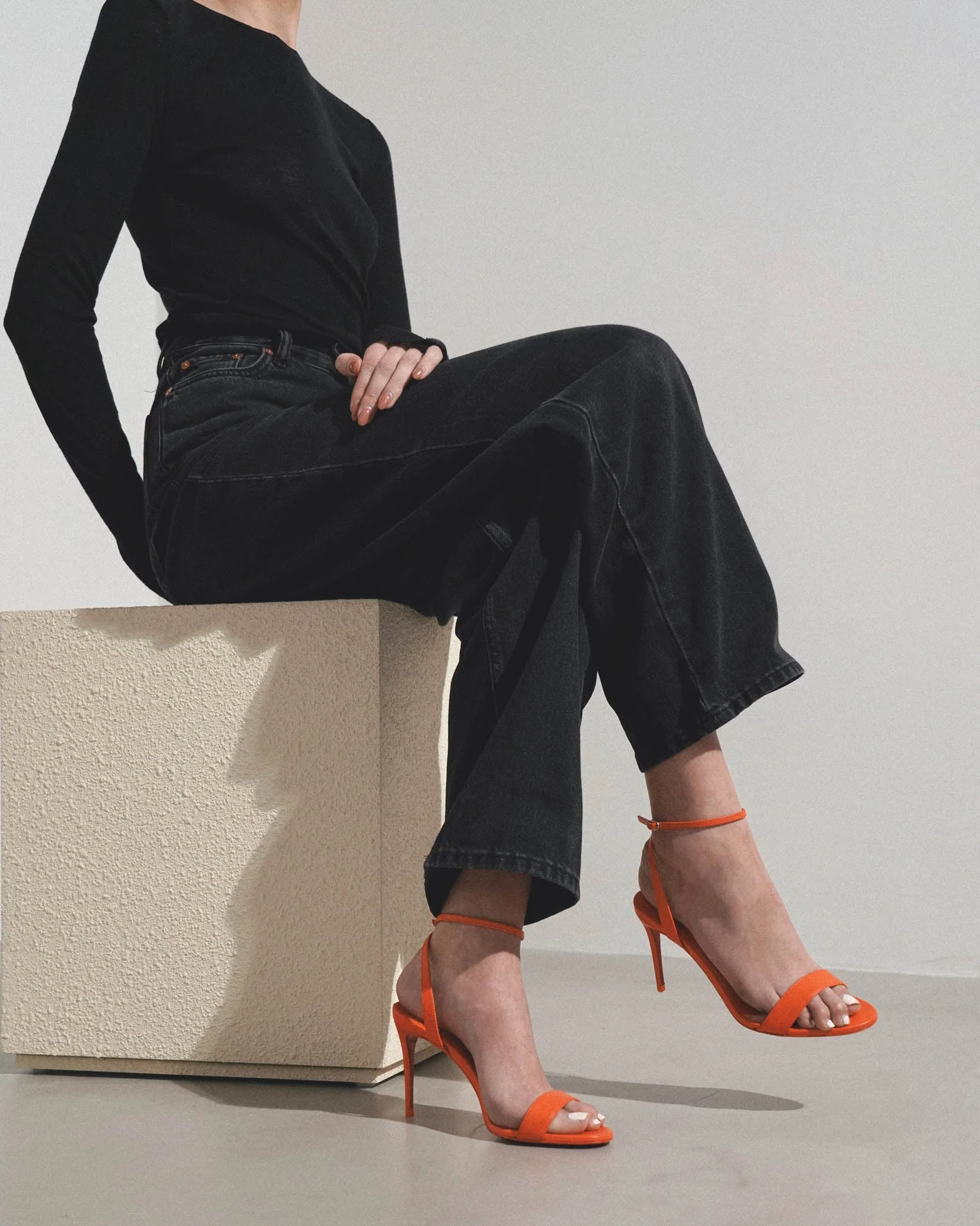 Loubigirl 85 orange leather sandals - Image 2