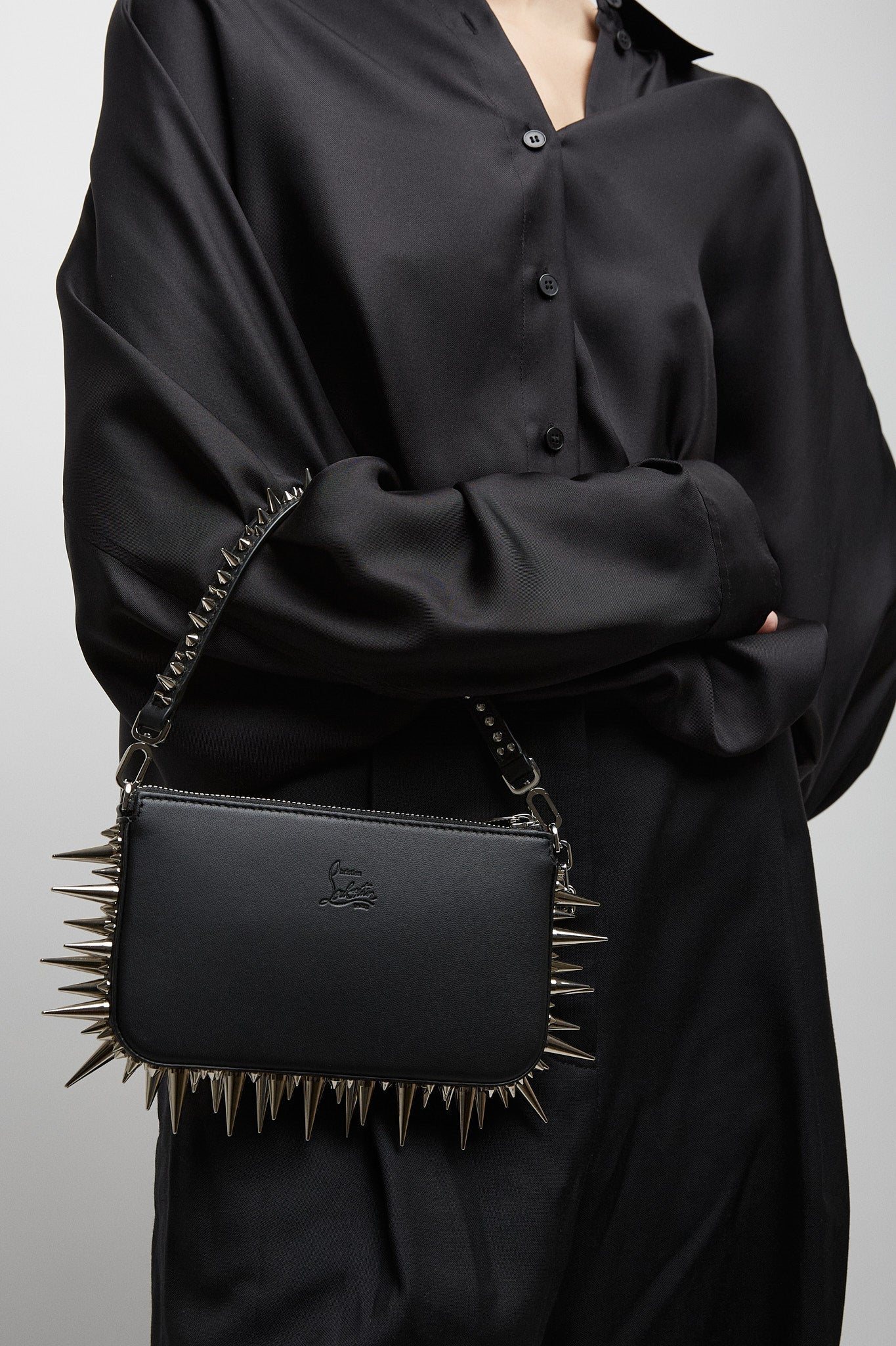 Loubila mini black spikes shoulder bag - Image 2