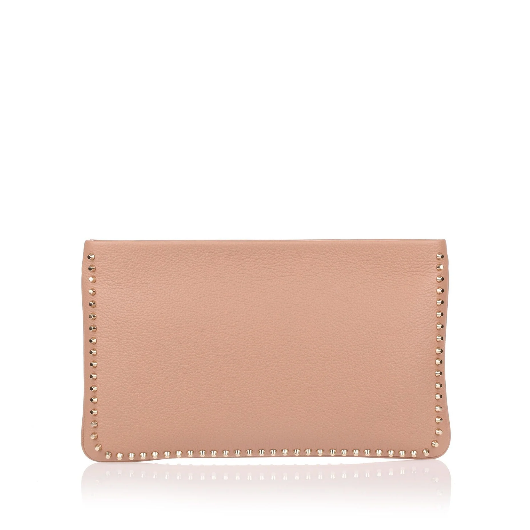 Loubiposh beige leather spikes clutch - Image 3
