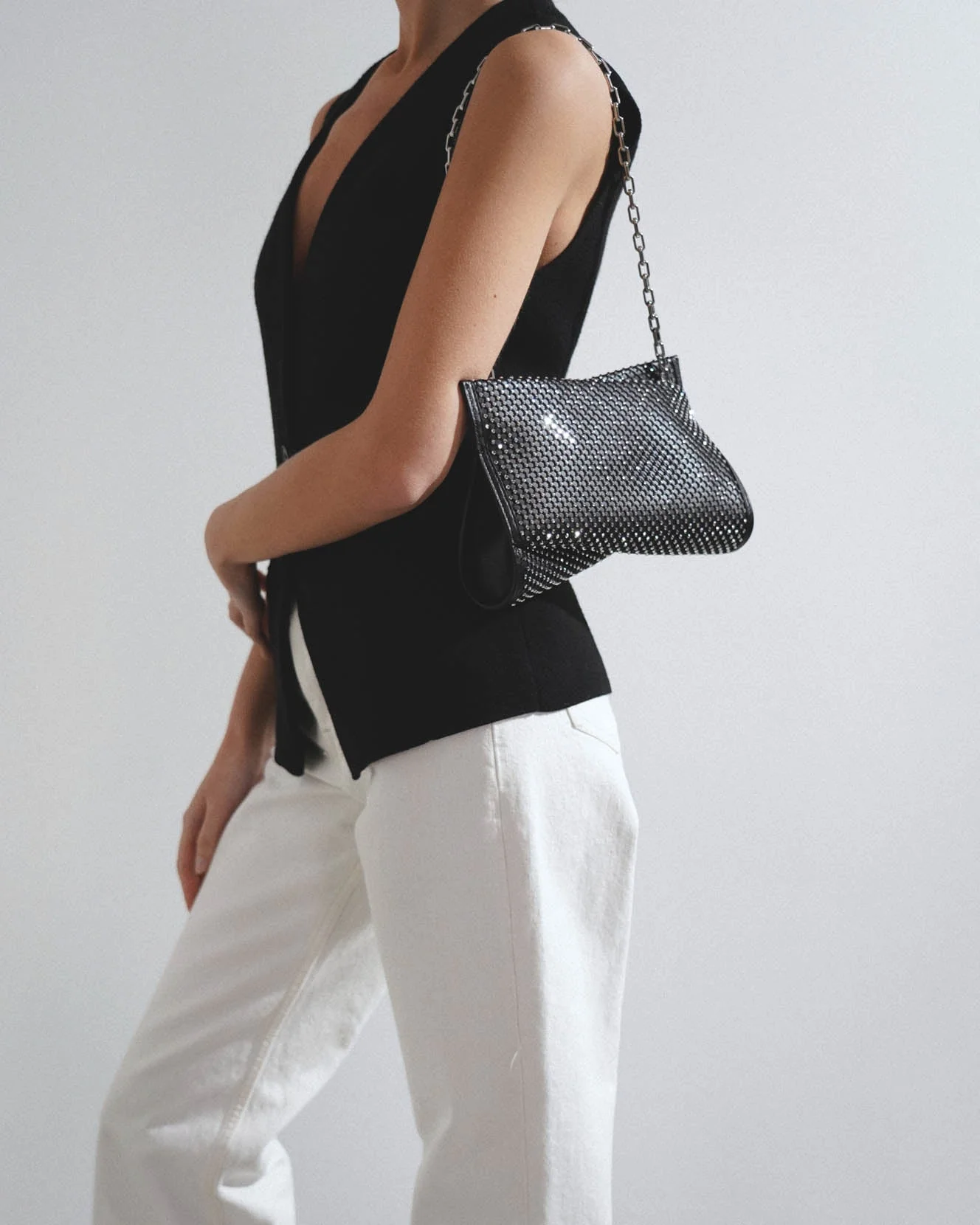 Loubitwist black strass clutch - Image 2