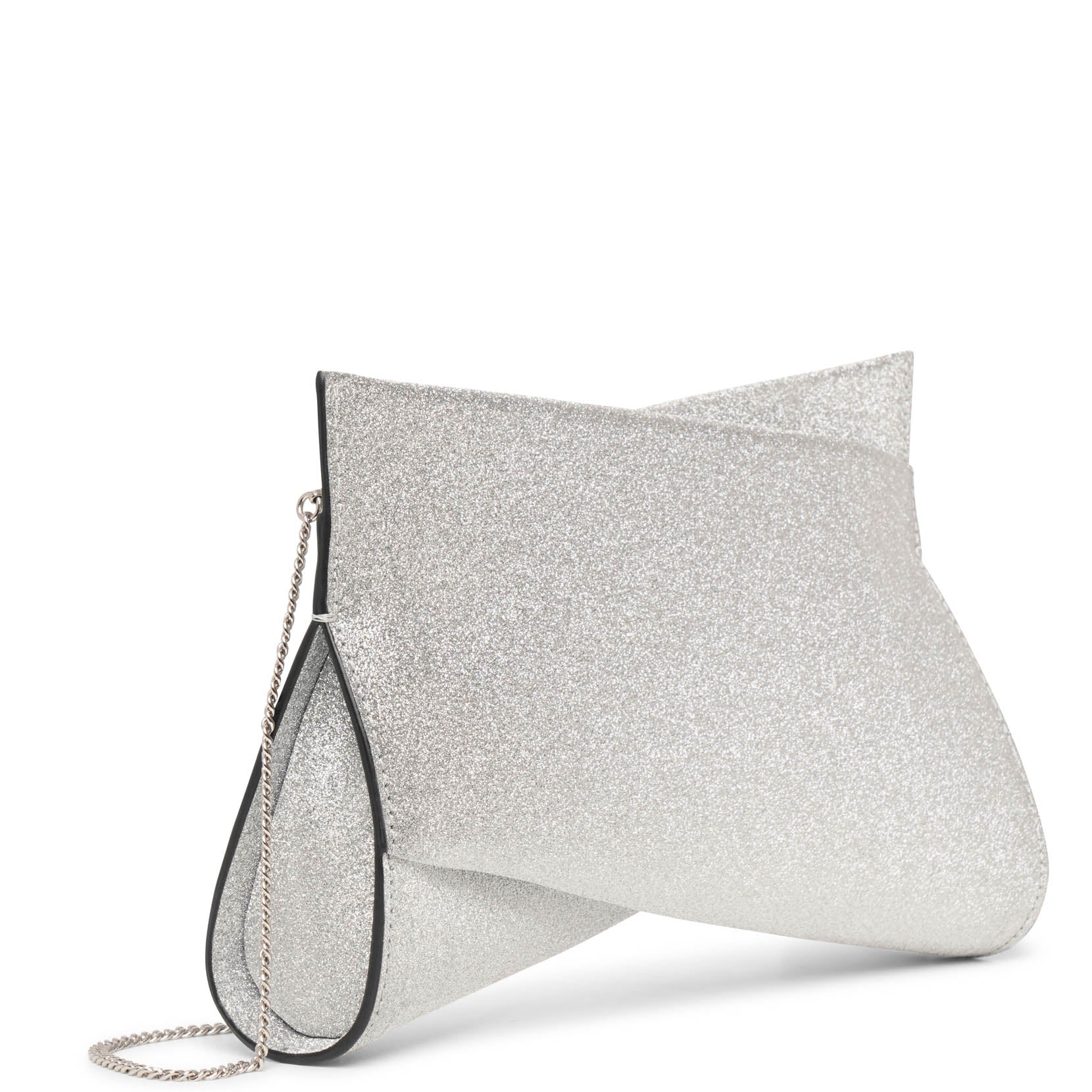 Loubitwist small silver glitter clutch - Image 3