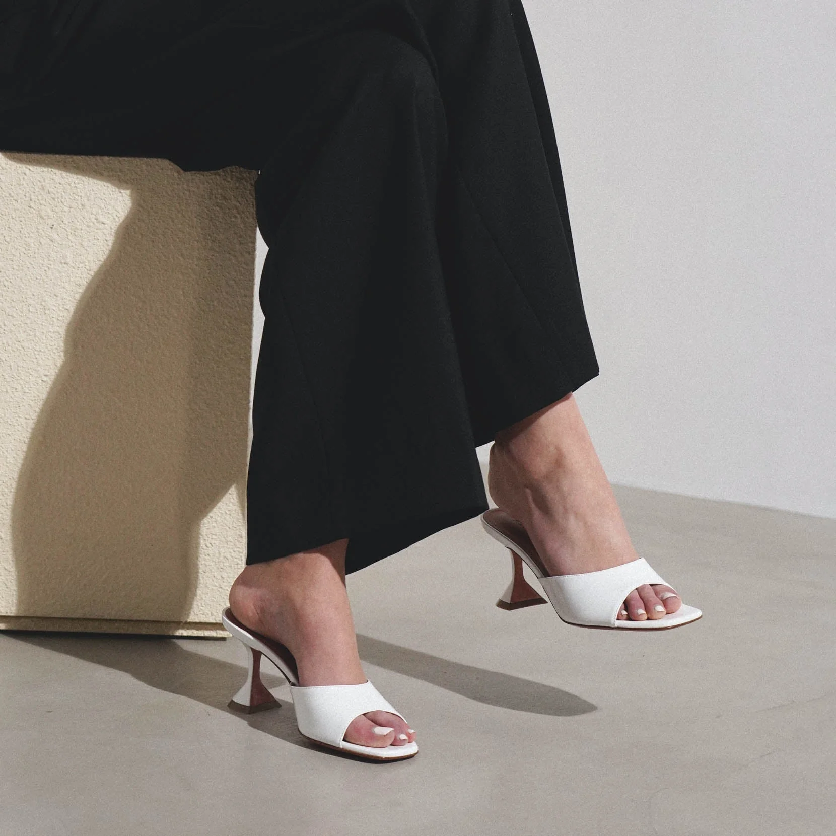 Lupita 70 white leather mules - Image 6