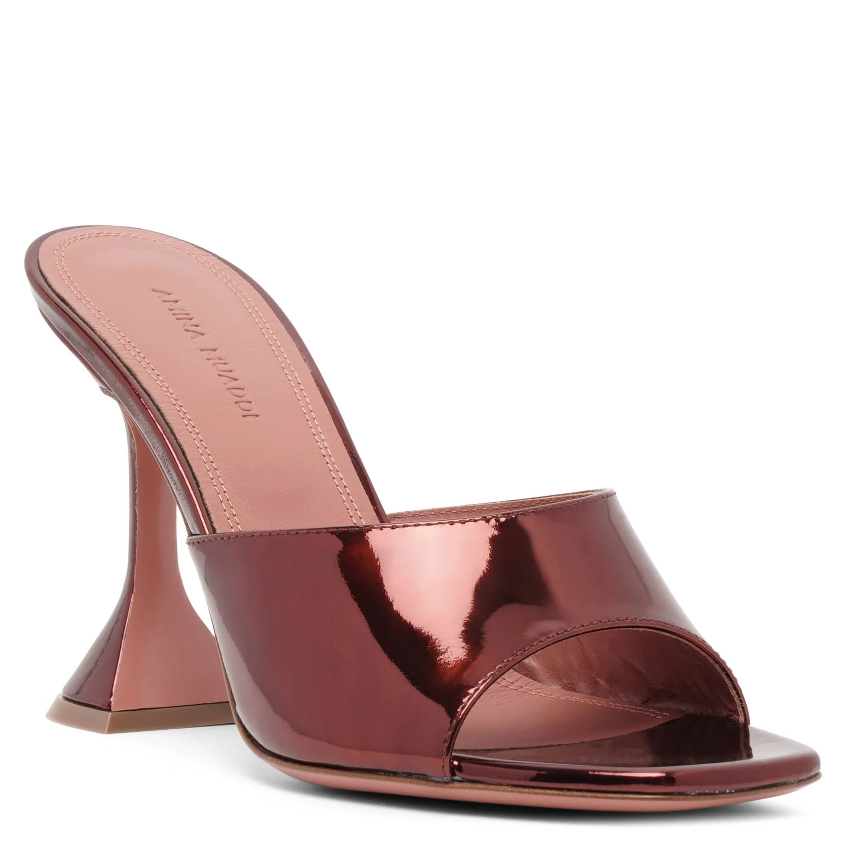 Lupita 95 brown metallic patent mules - Image 3