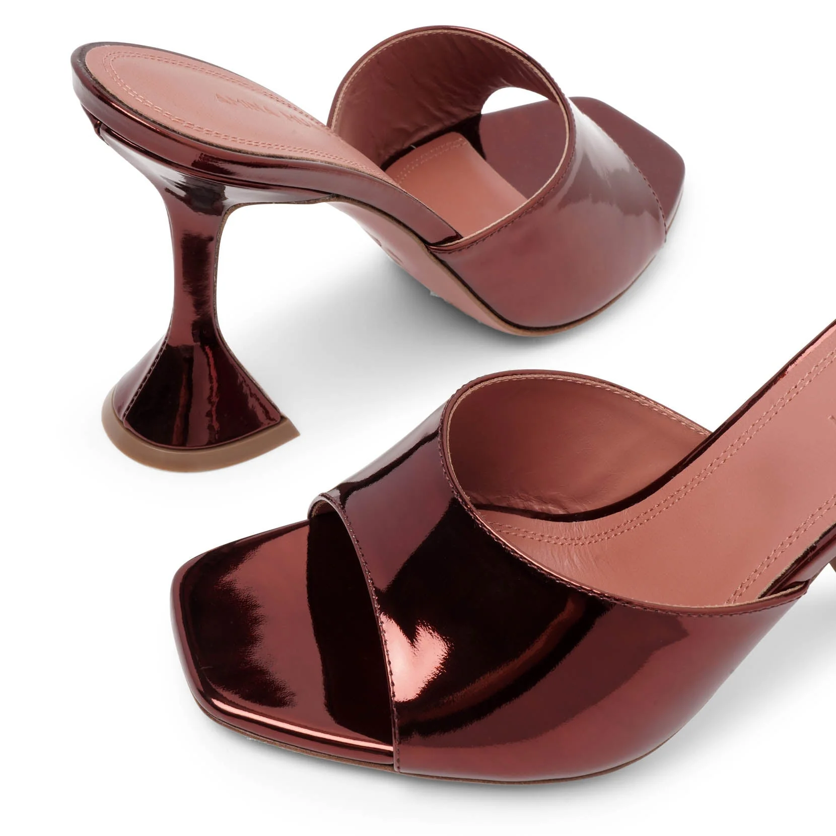 Lupita 95 brown metallic patent mules - Image 5