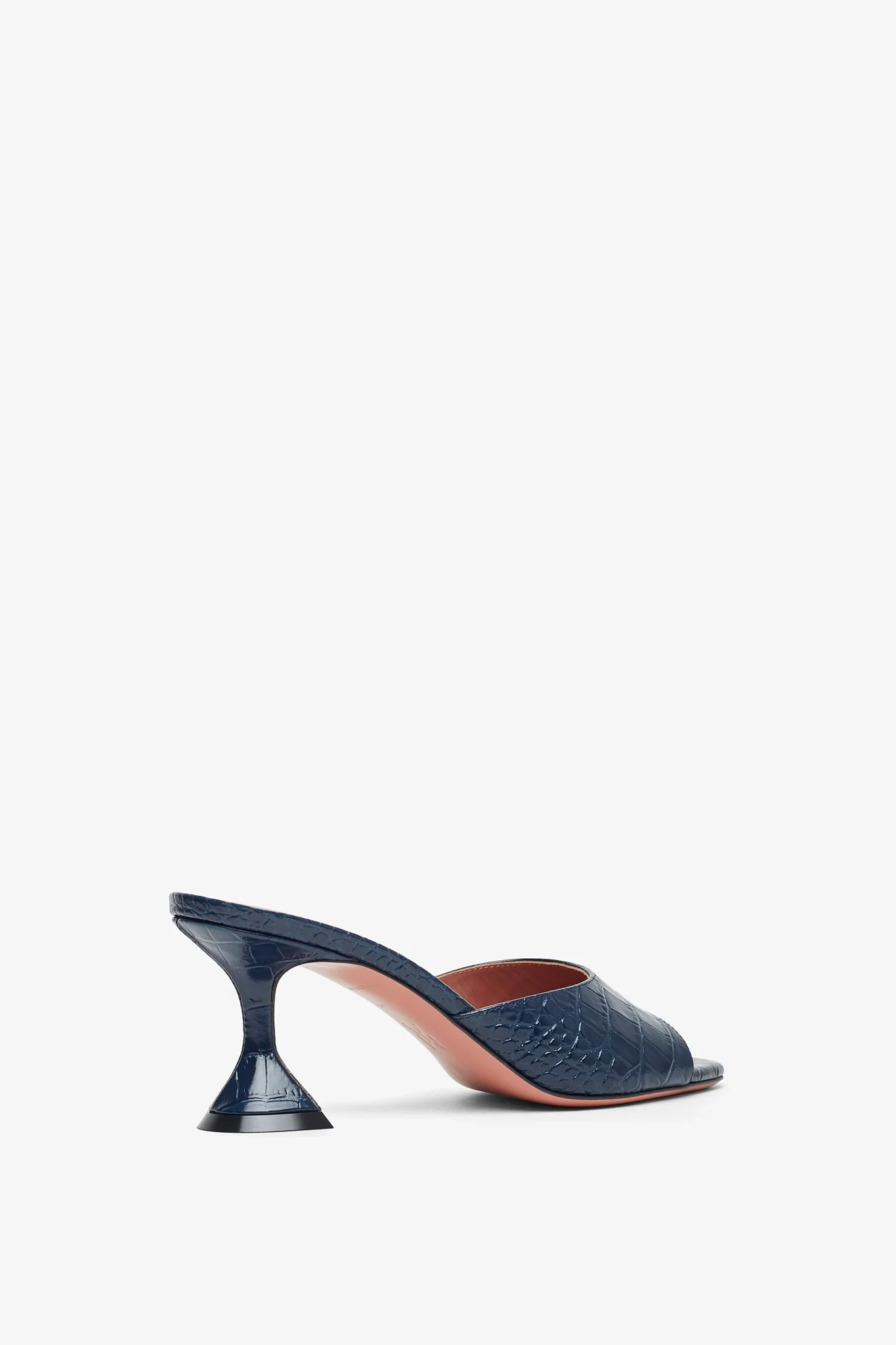 Lupita Slipper 70 navy embossed leather mules - Image 3