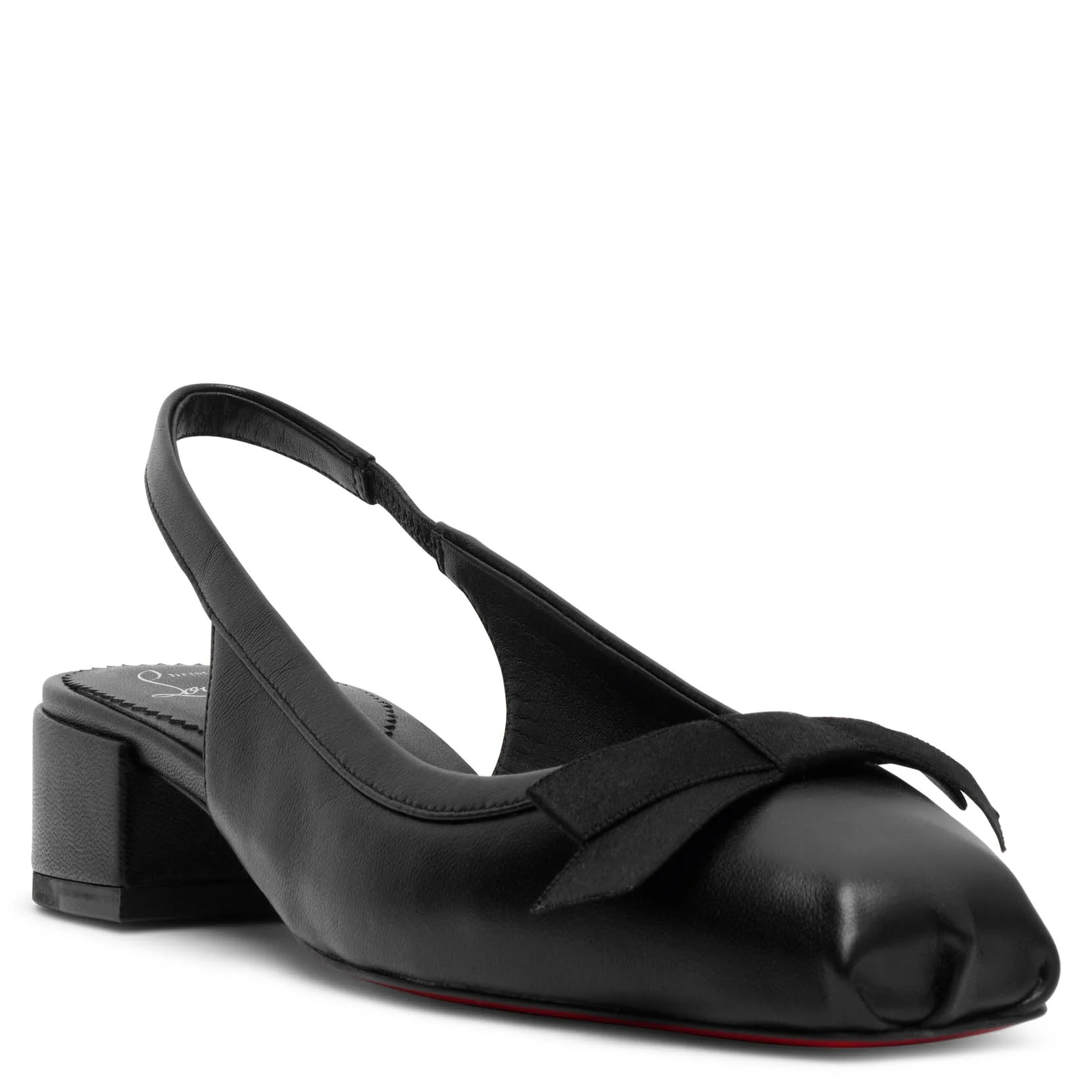Mamaflirt black leather sling pumps - Image 3