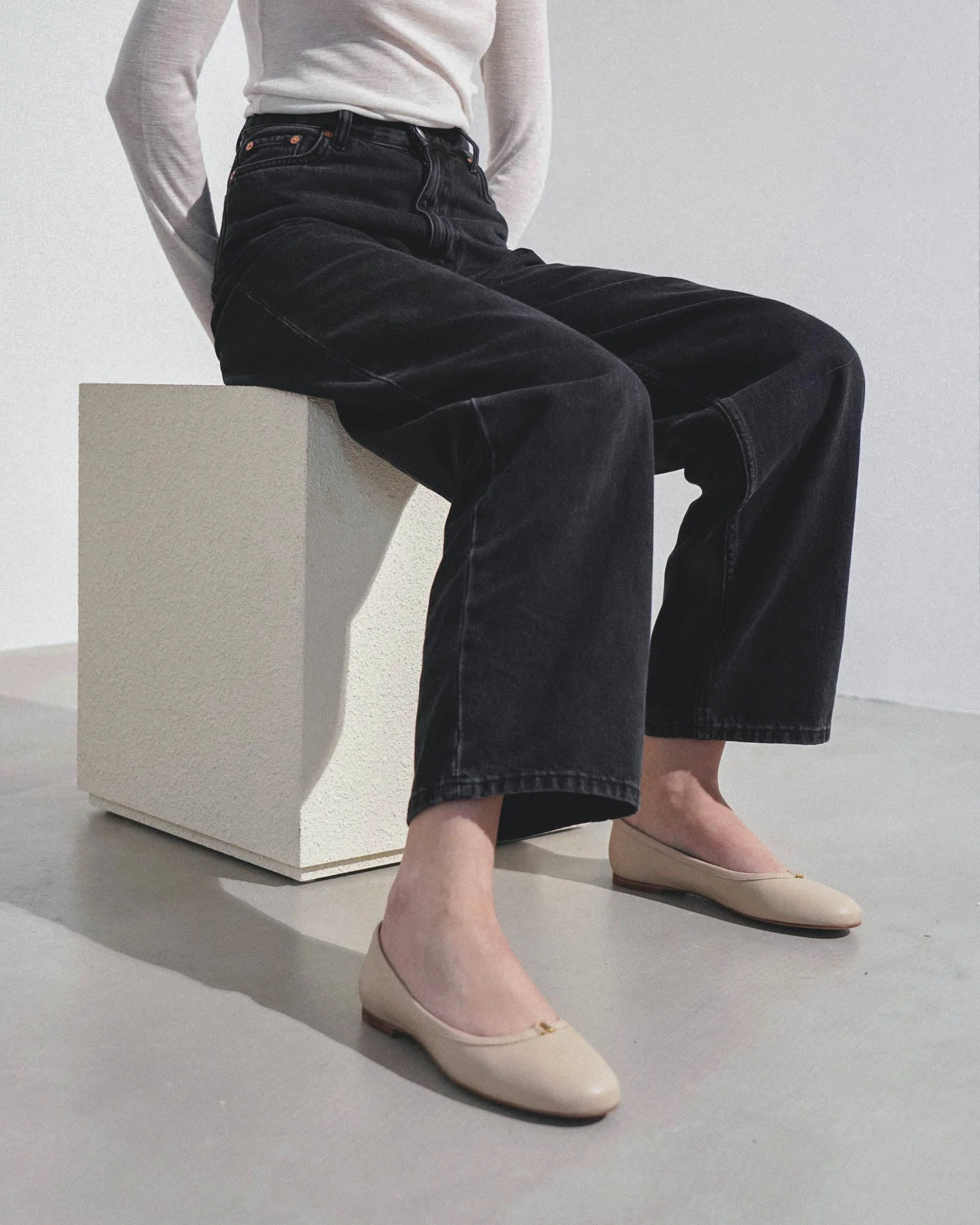 Marcie beige leather ballerinas - Image 2