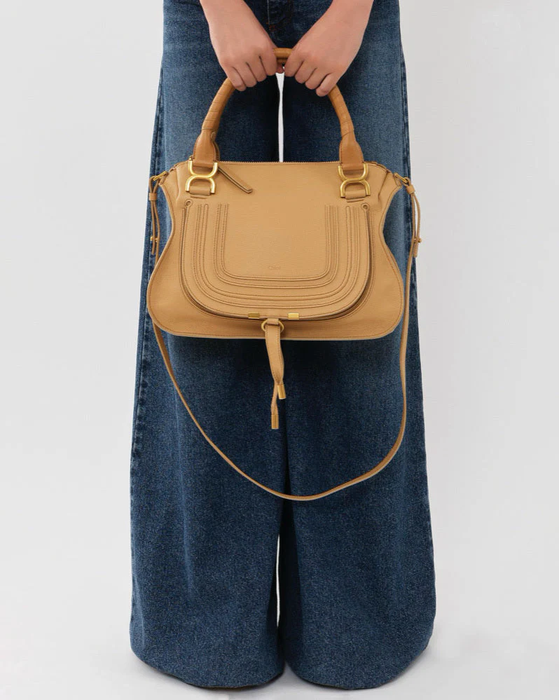 Marcie beige leather double carry bag - Image 2