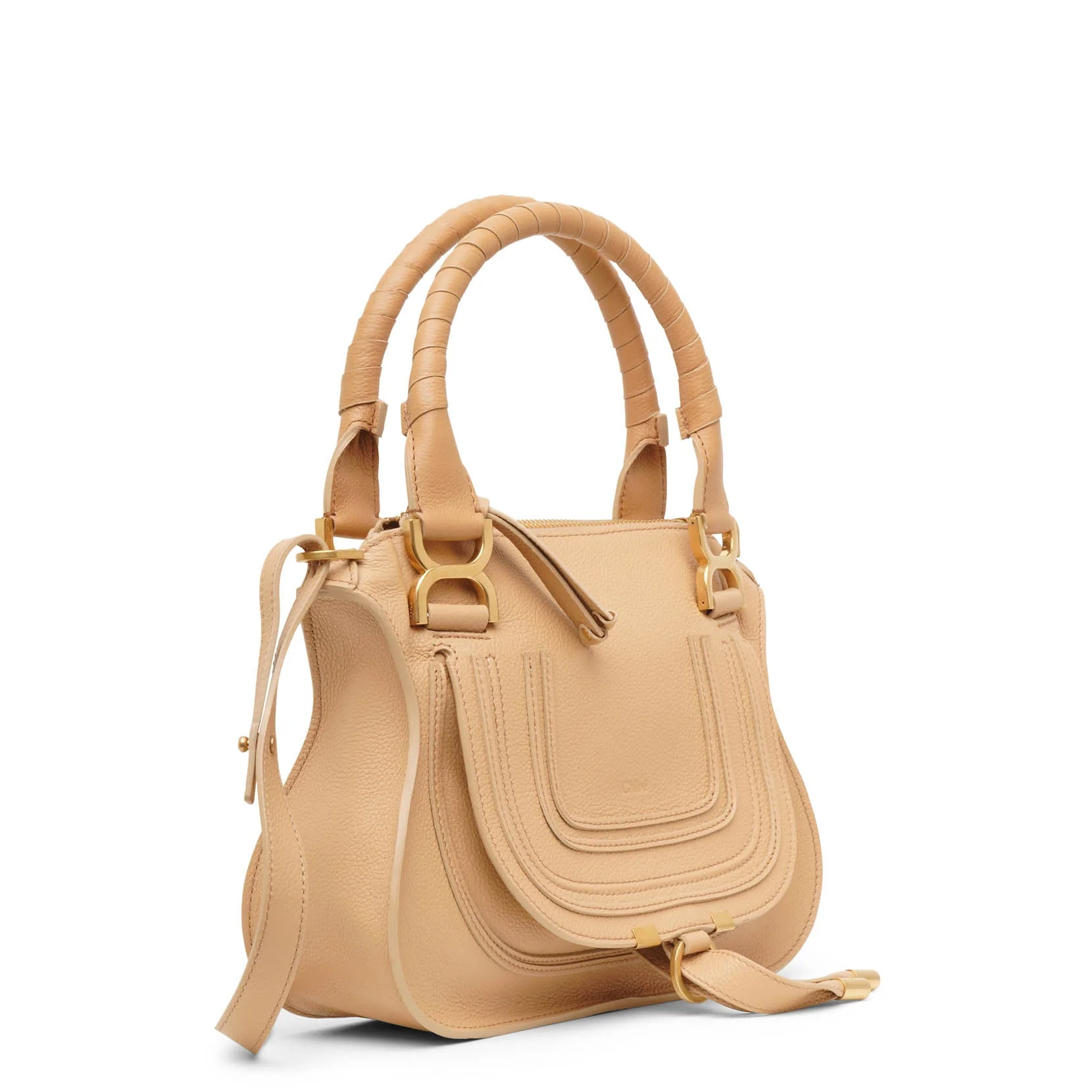 Marcie beige leather double carry bag - Image 3