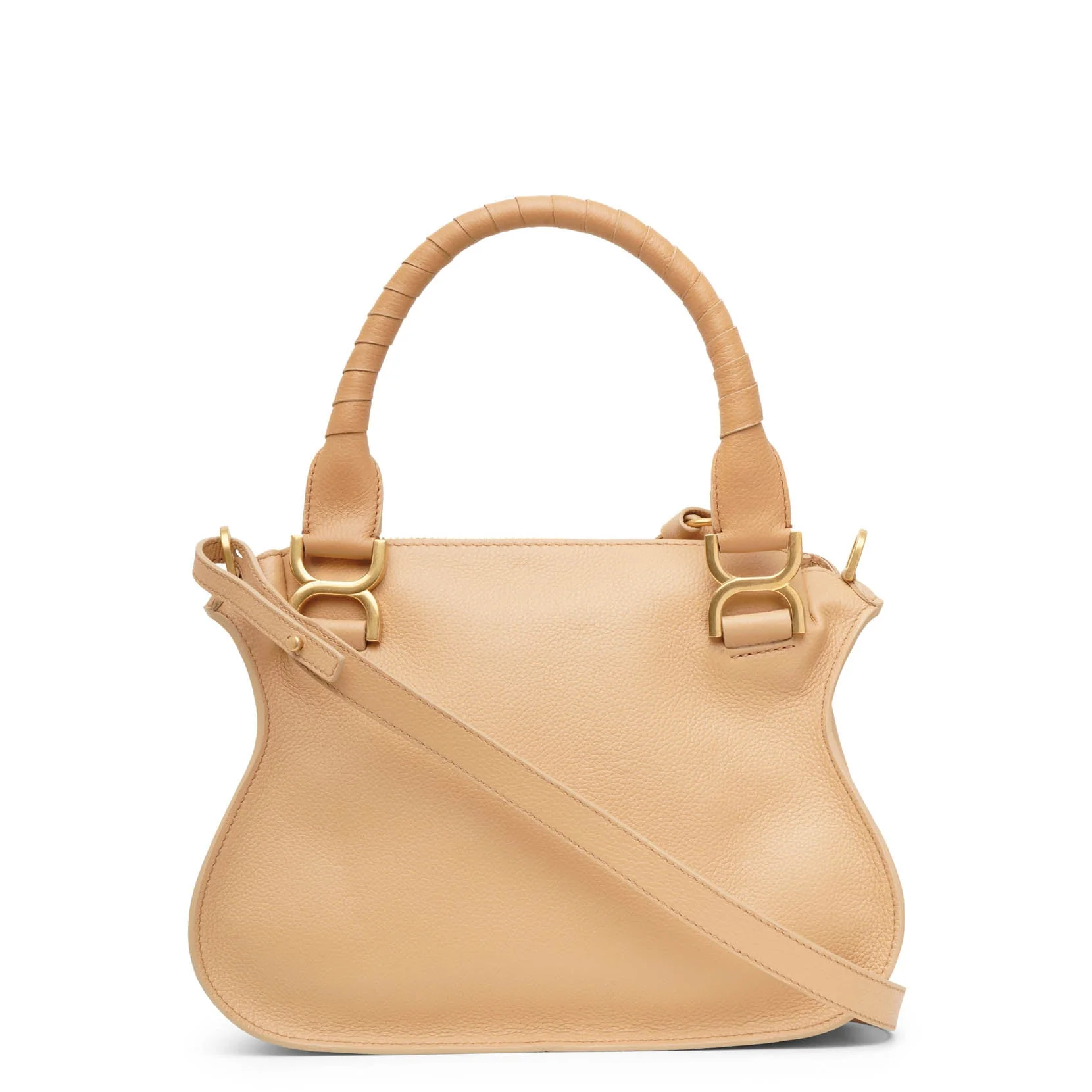 Marcie beige leather double carry bag - Image 4
