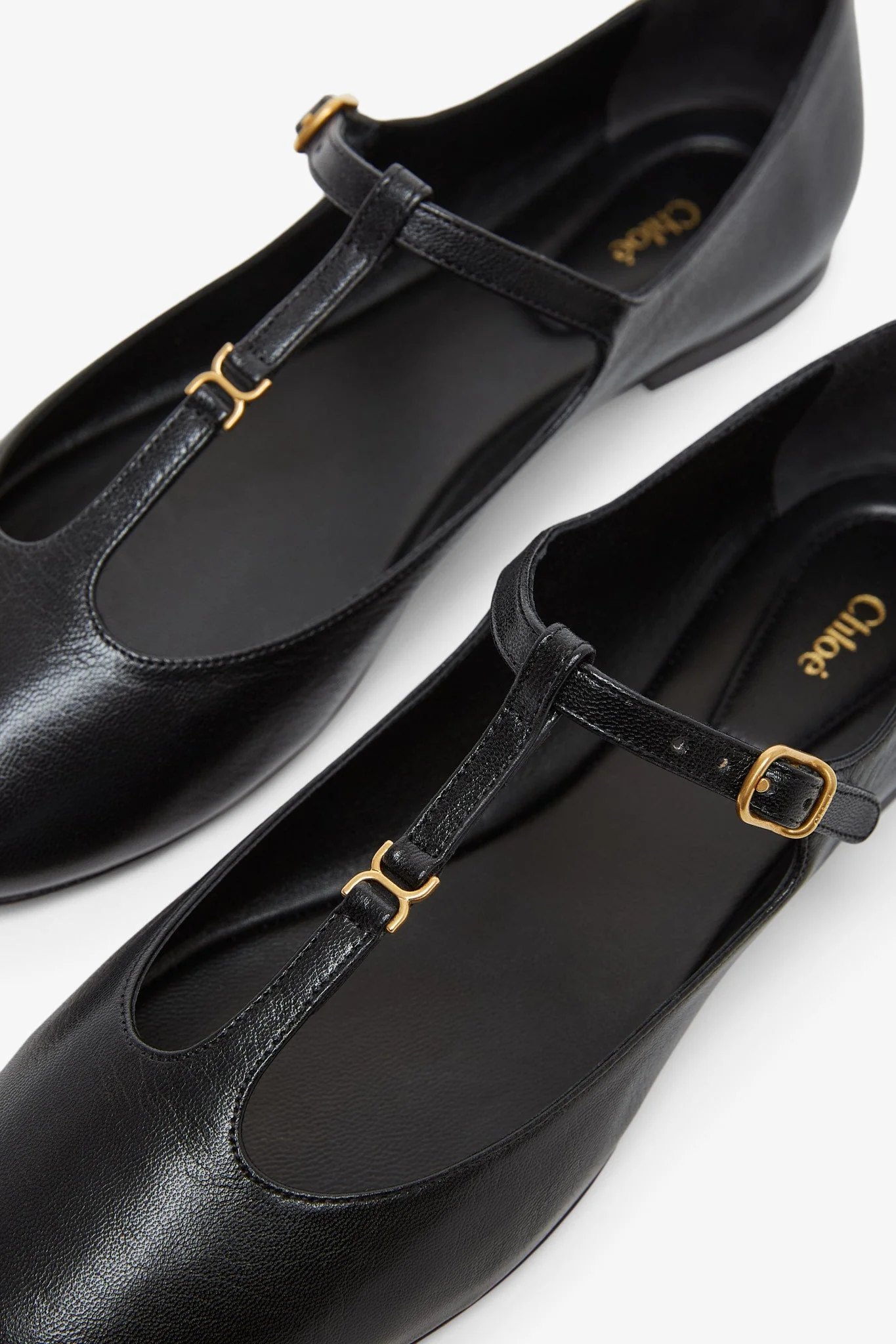 Marcie black leather ballerina strap - Image 4