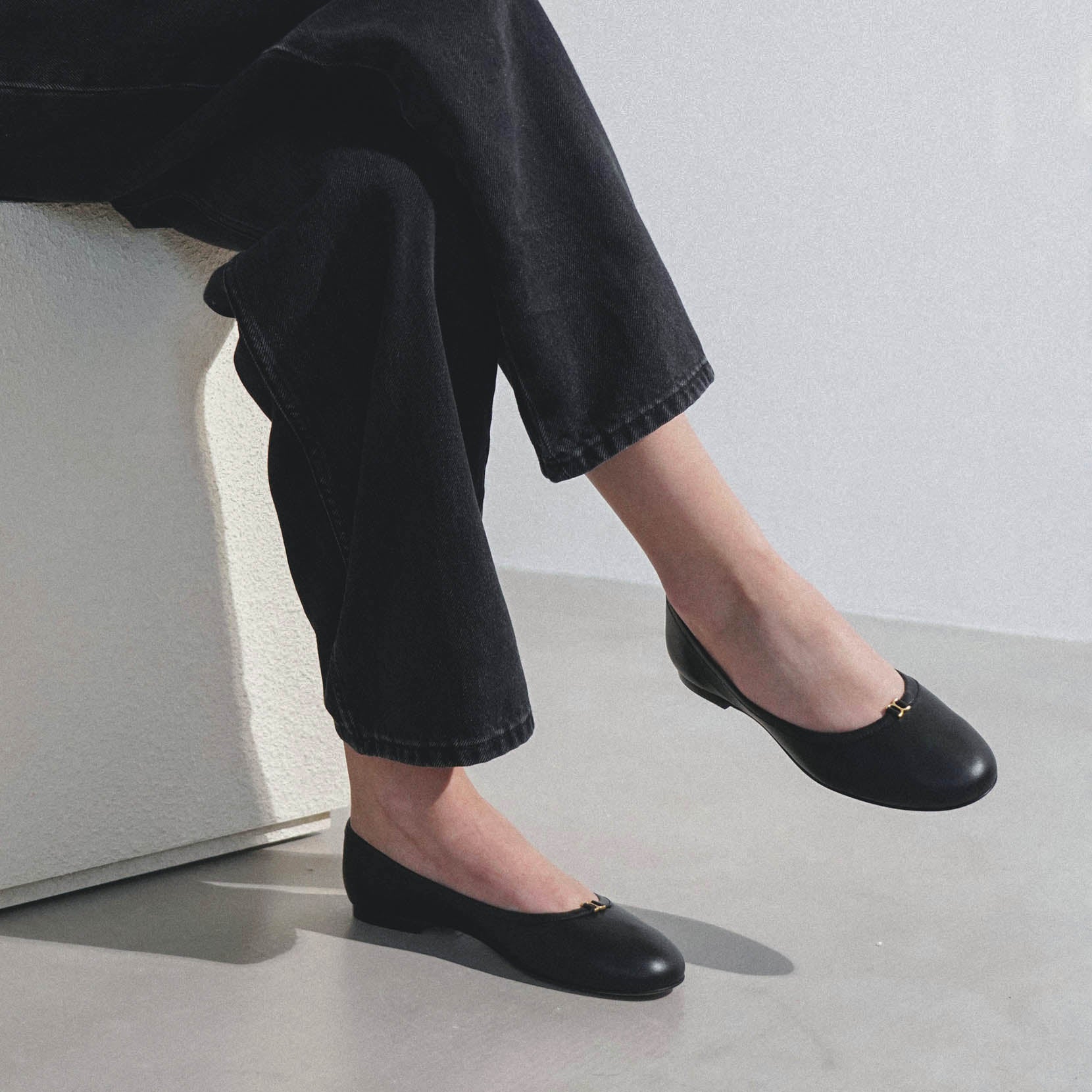 Marcie black leather ballerinas - Image 6