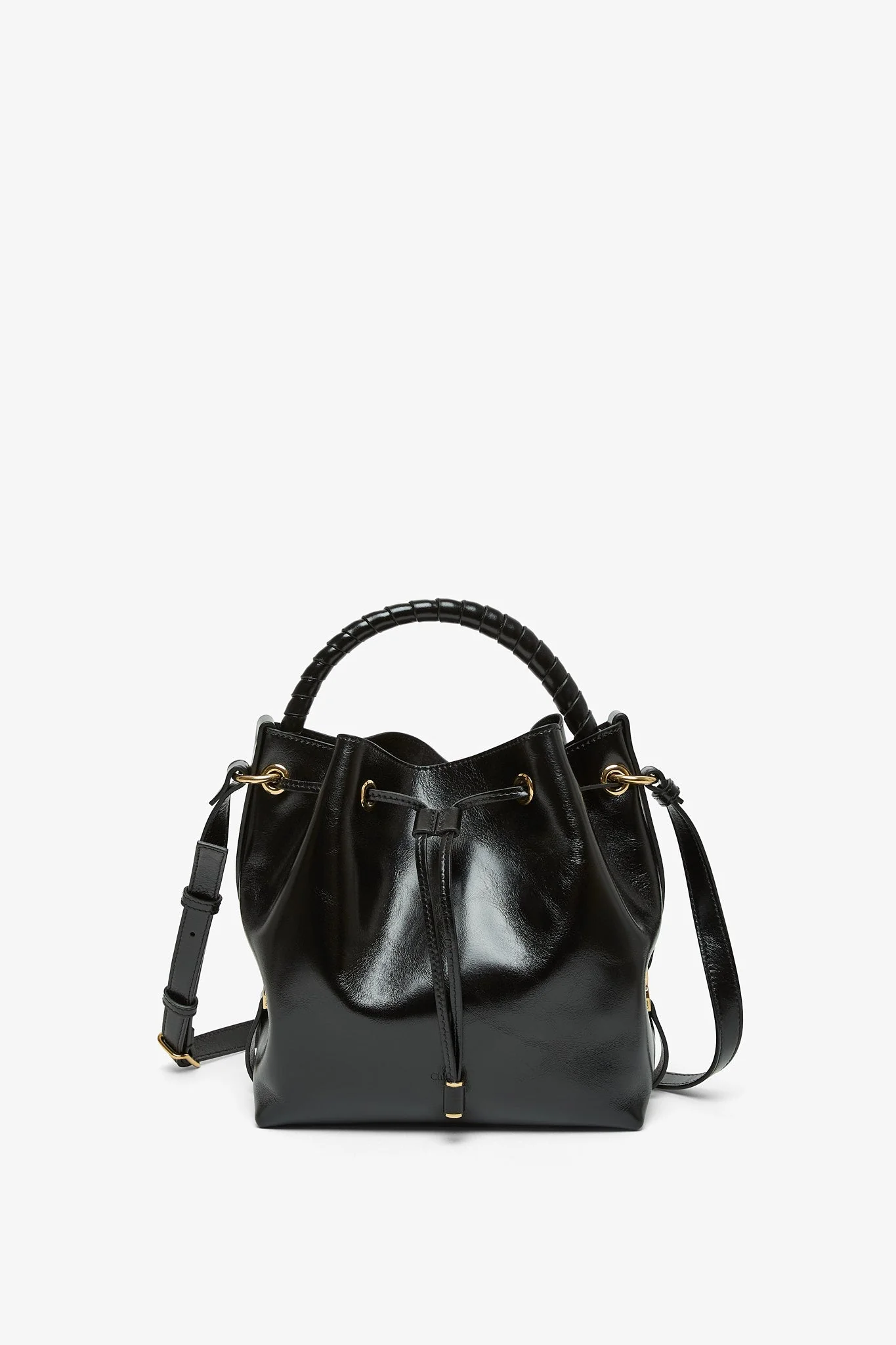 Marcie black leather bucket bag - Image 3