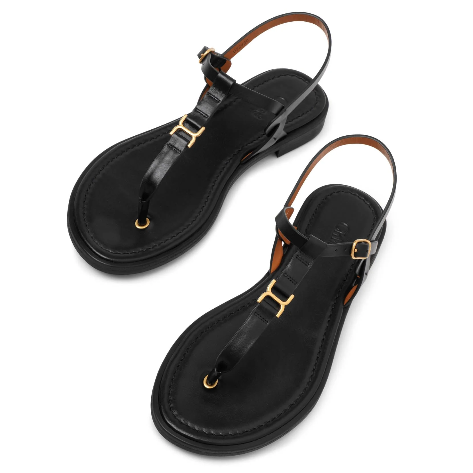 Marcie black leather flat sandals - Image 5