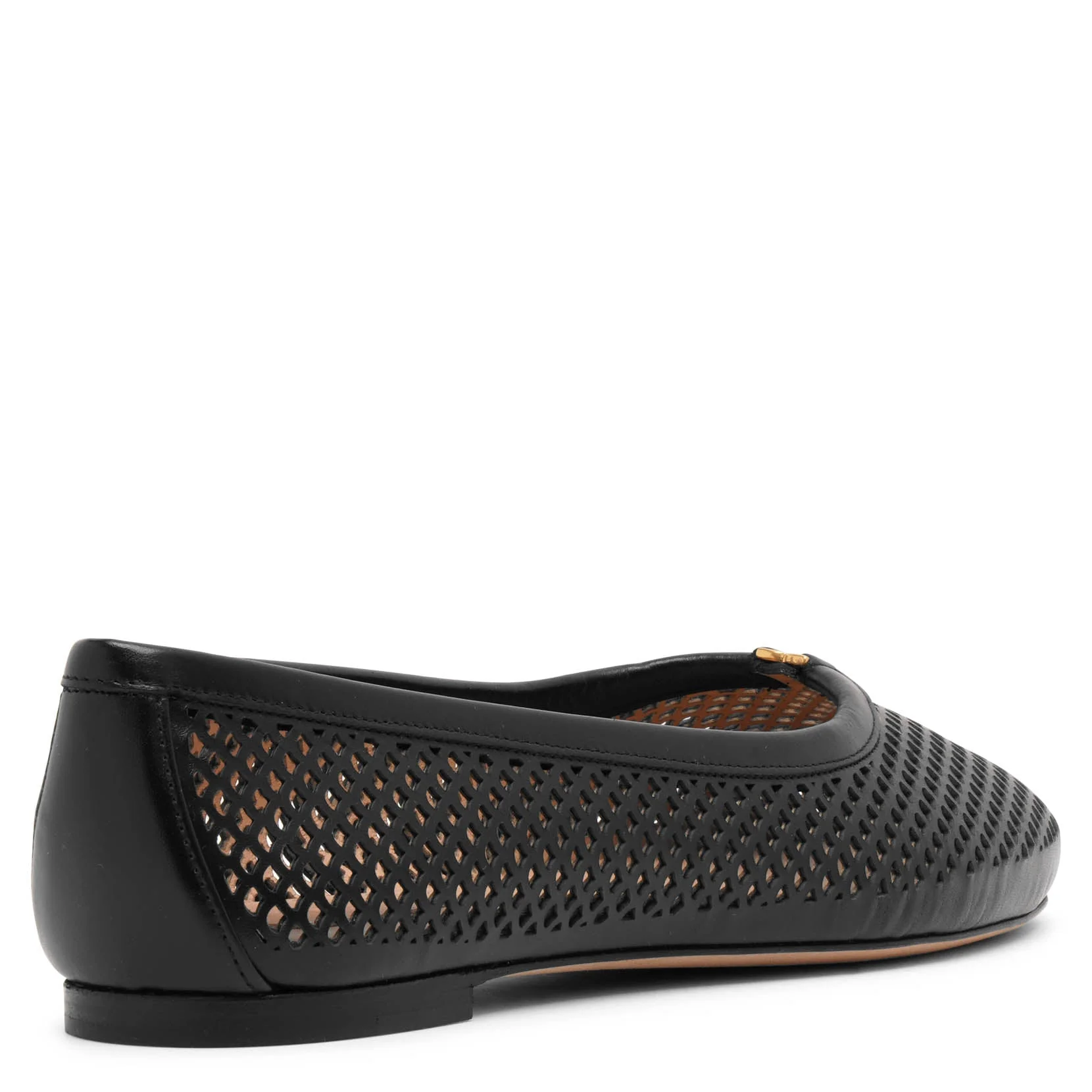 Marcie black leather perforated ballerinas - Image 4