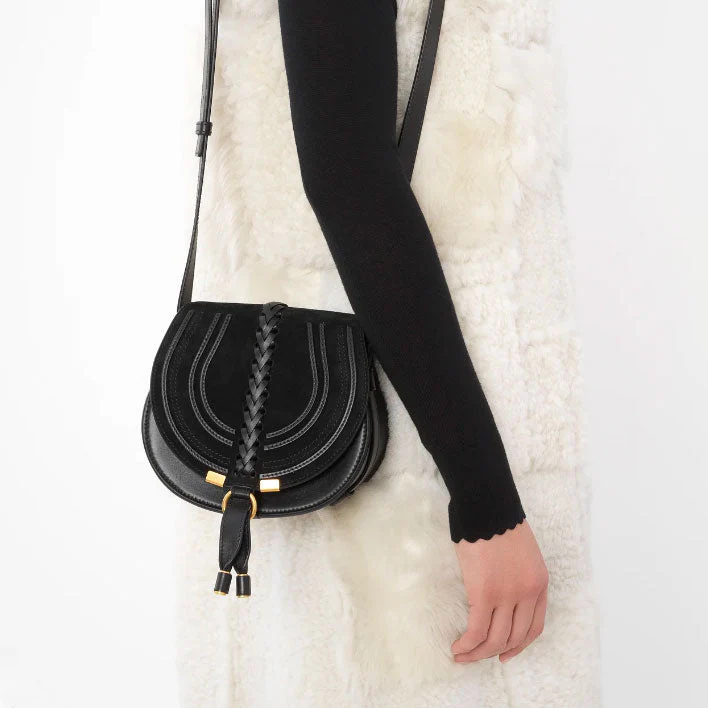 Marcie black suede crossbody bag - Image 7