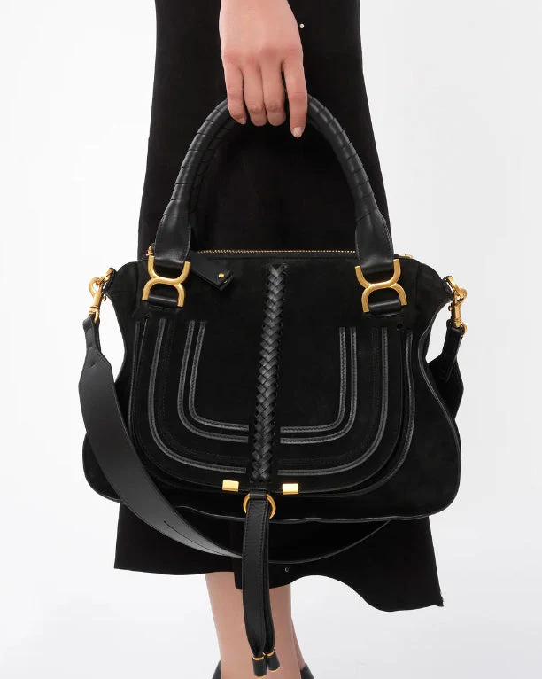 Marcie black suede shoulder bag - Image 2