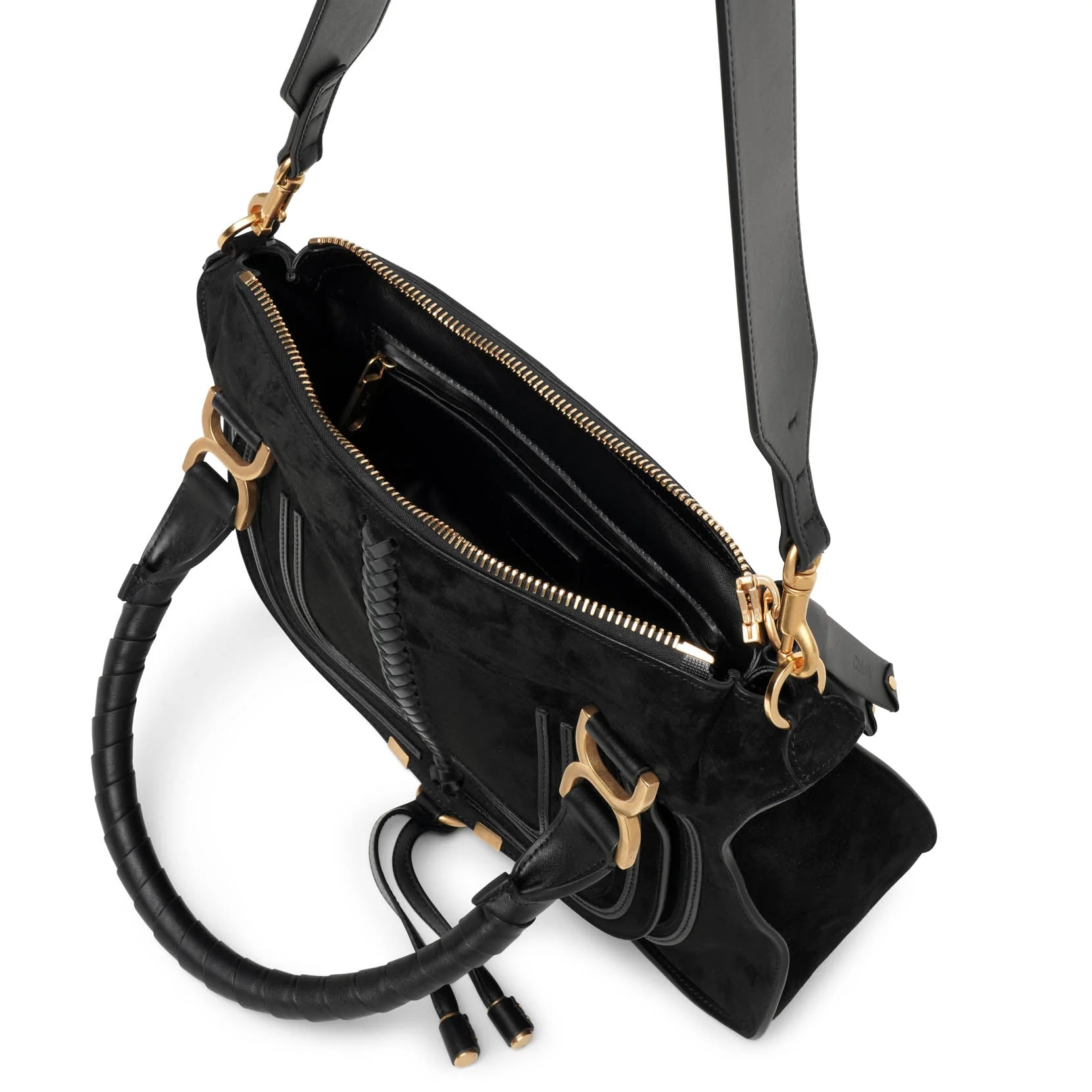 Marcie black suede shoulder bag - Image 6