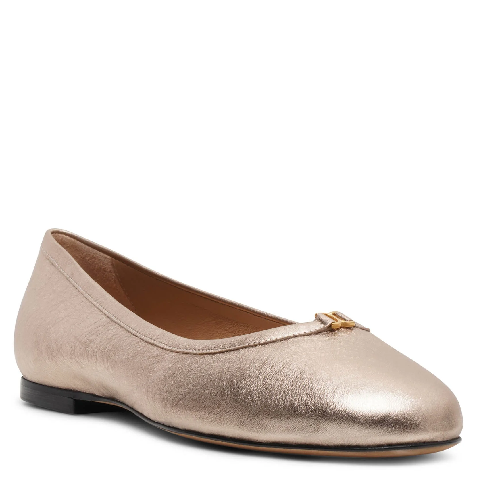 Marcie rose gold leather ballerinas - Image 3