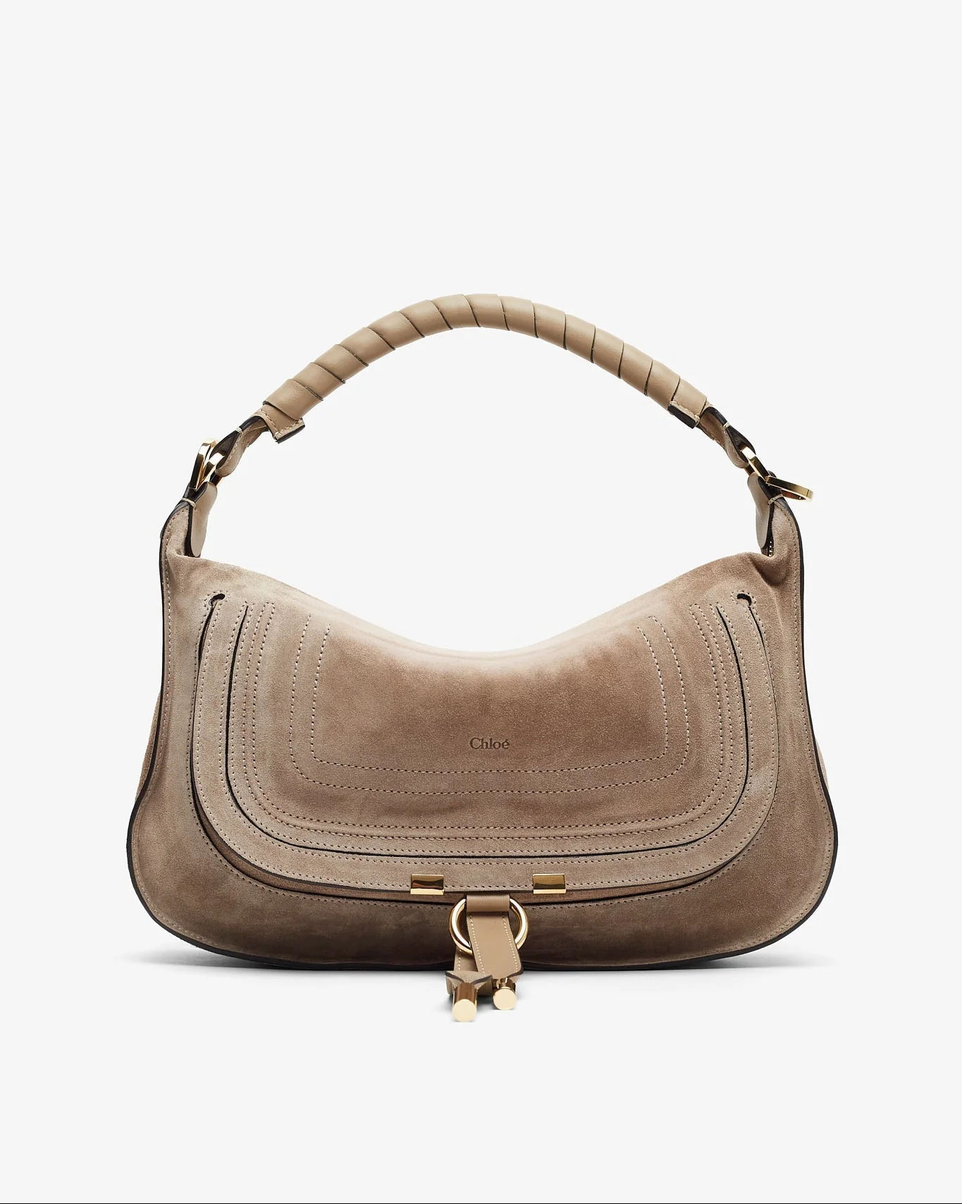 Marcie small light beige shoulder bag