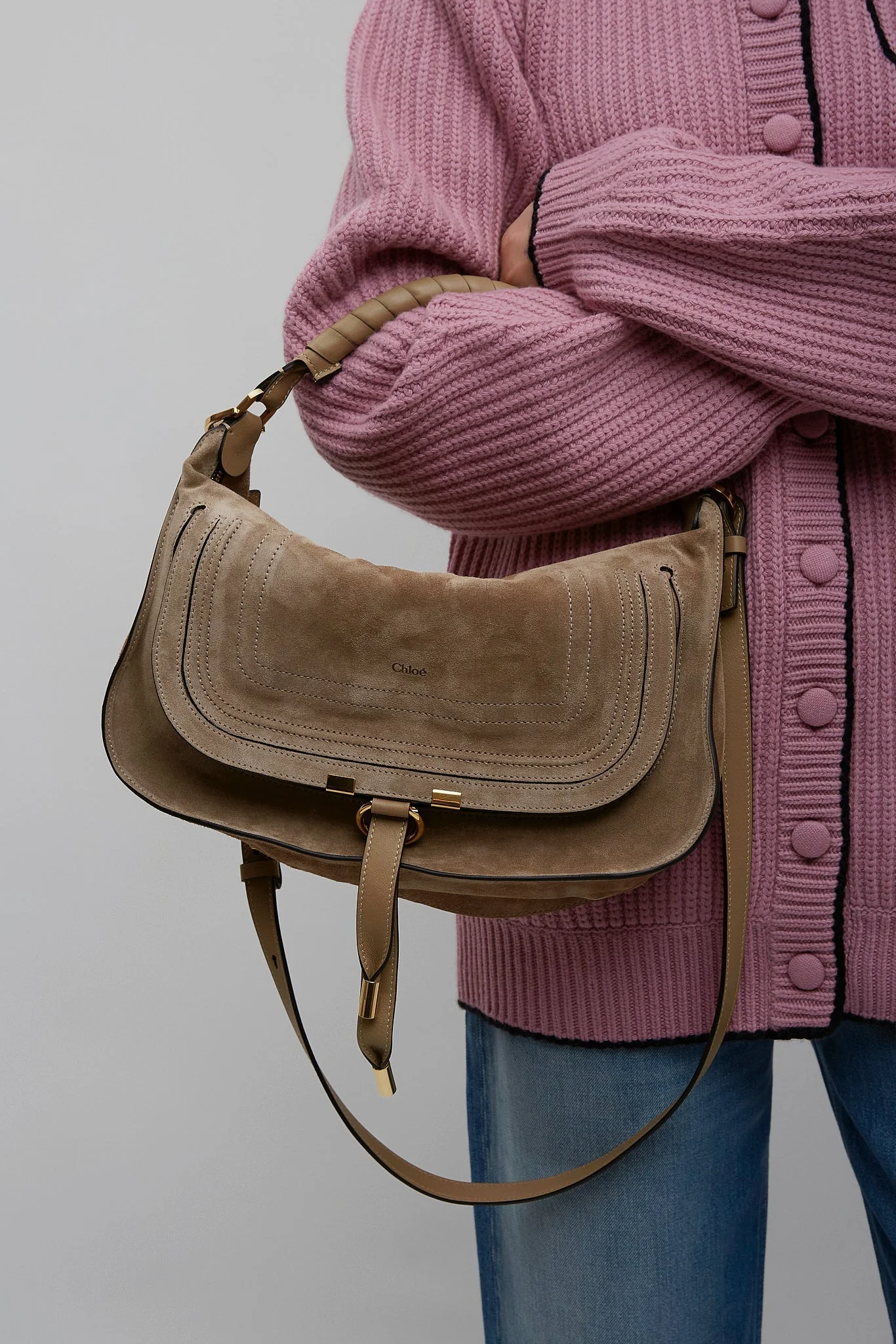 Marcie small light beige shoulder bag - Image 2
